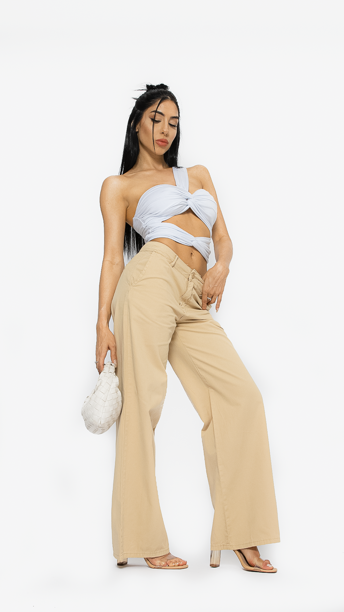 CALÇA WIDE LEG COLOR BEGE