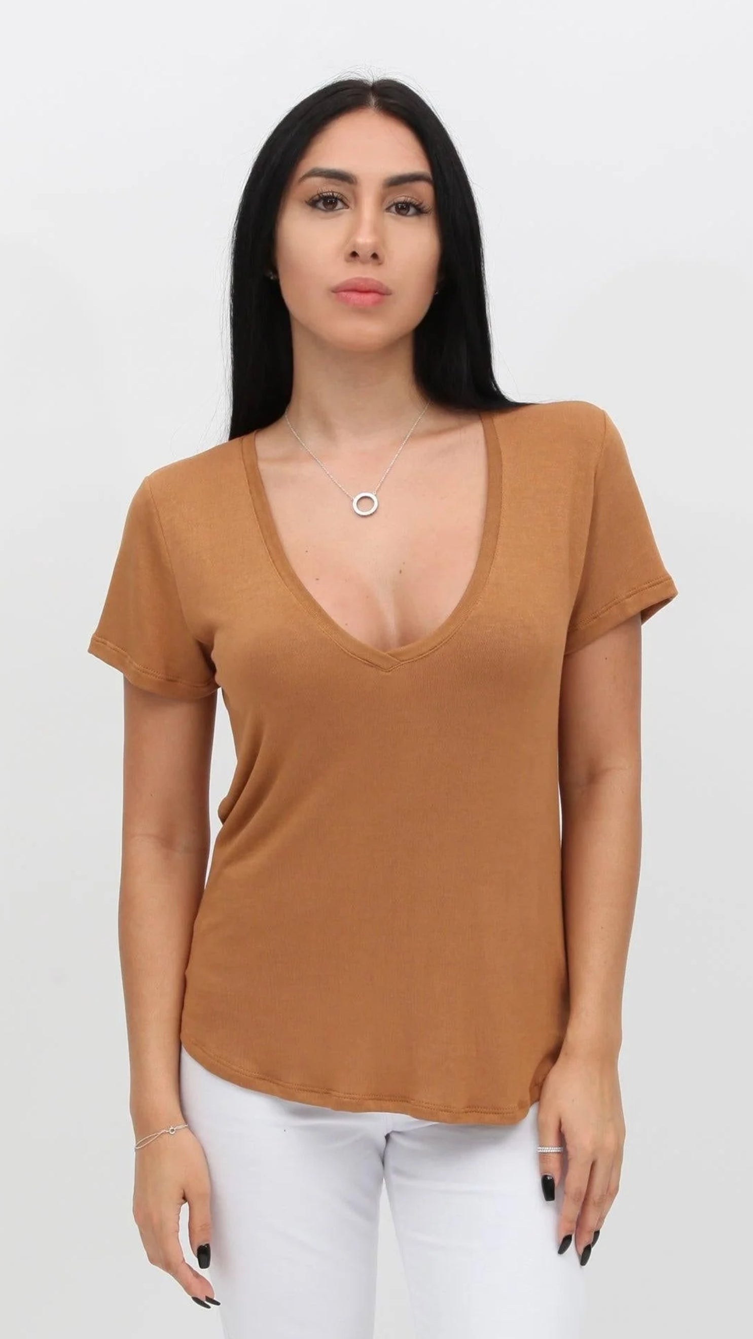 BLUSA BASIC TRICOT CARAMELO