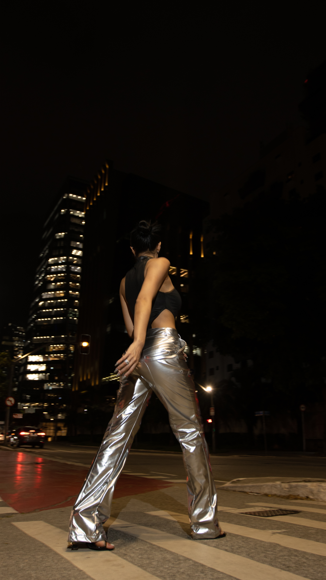 CALÇA VINIL POWER PRATA