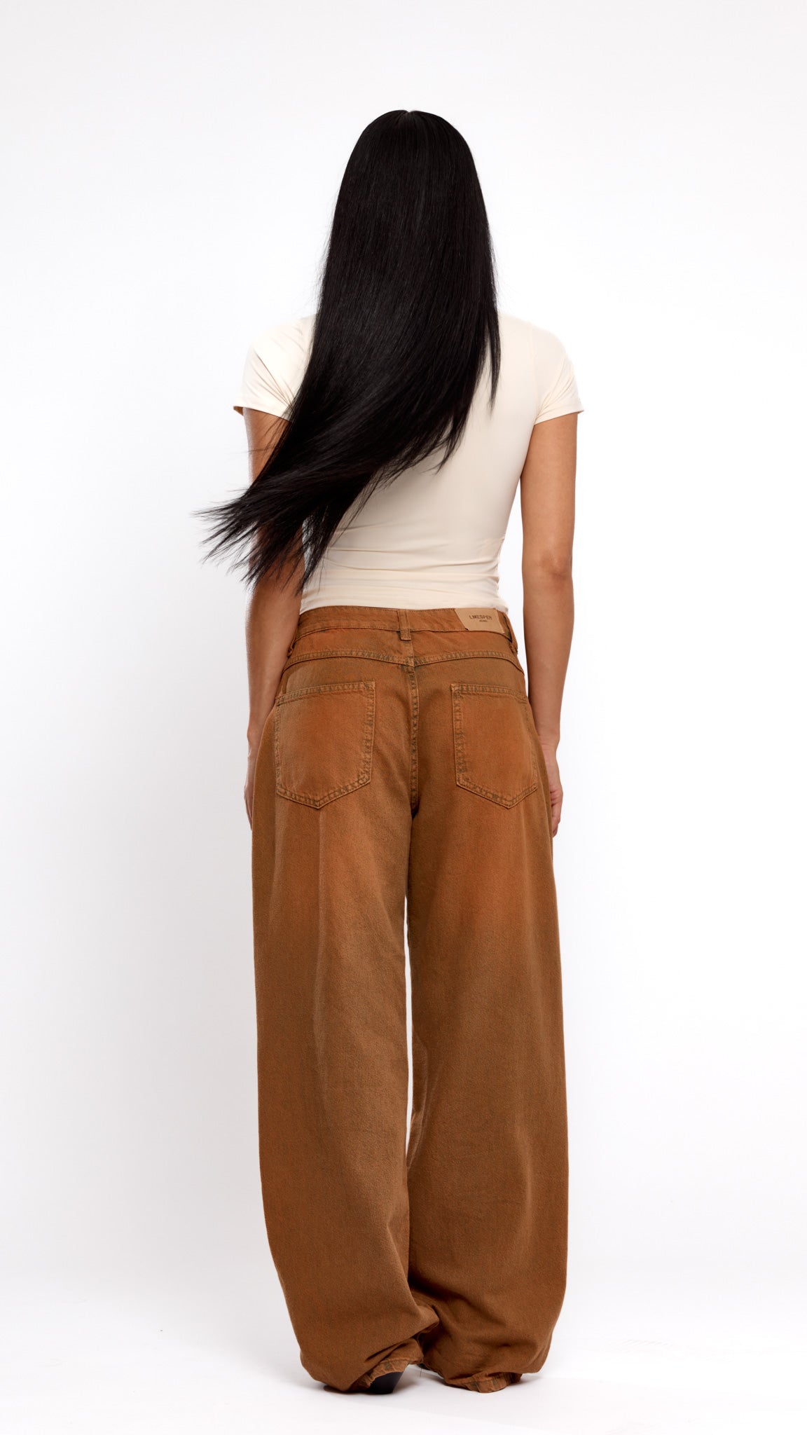 CALÇA JEANS OVERSIZED TERRACOTA
