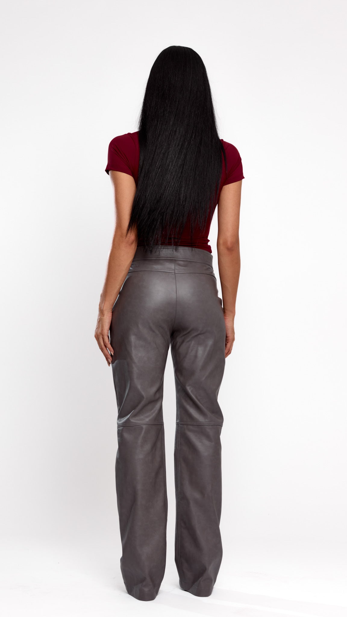 CALÇA COURO MARBLE CINZA