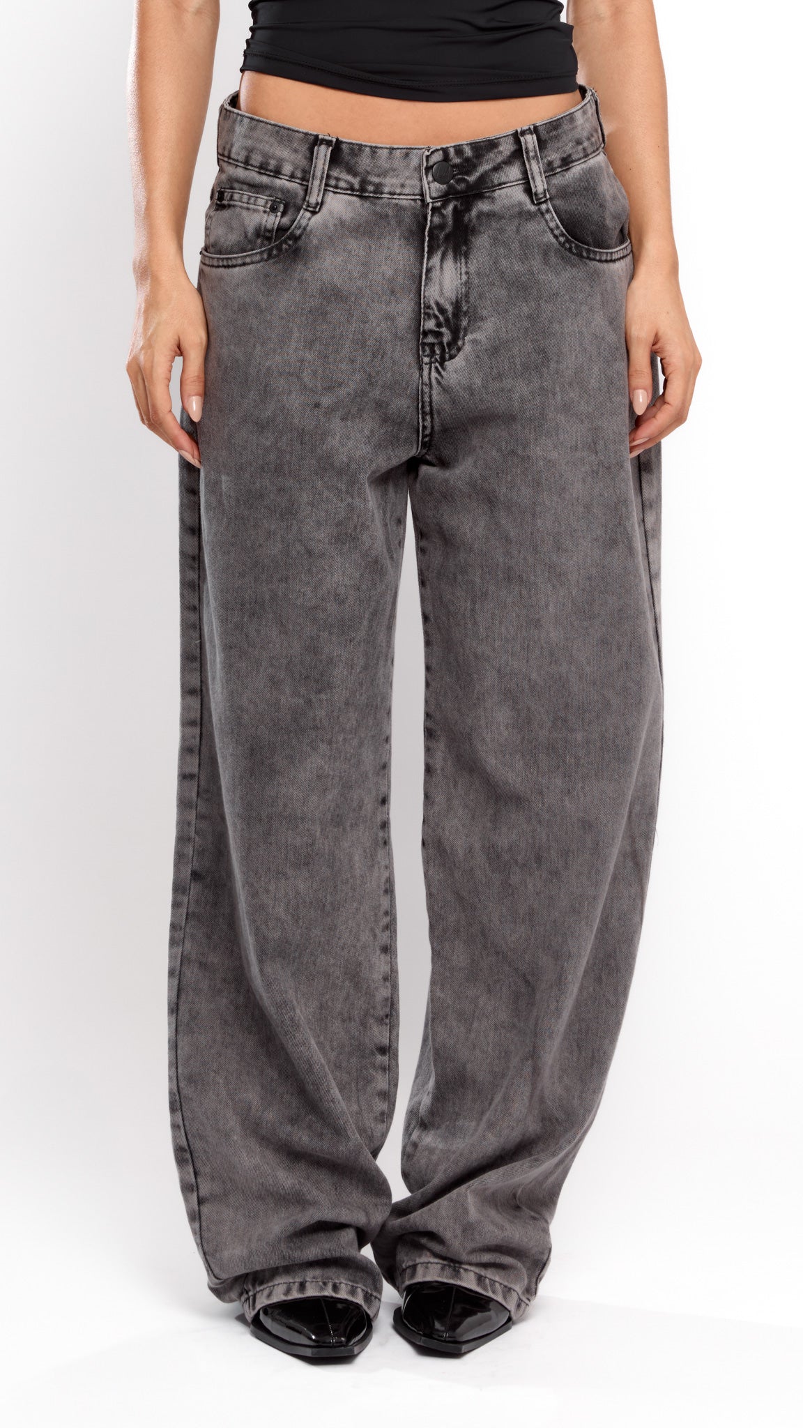 CALÇA JEANS OVERSIZED SILVER ESCURA