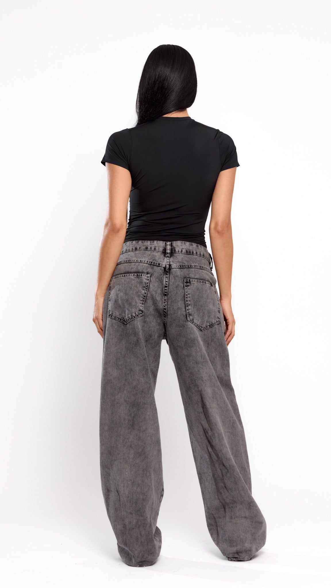 CALÇA JEANS OVERSIZED SILVER ESCURA