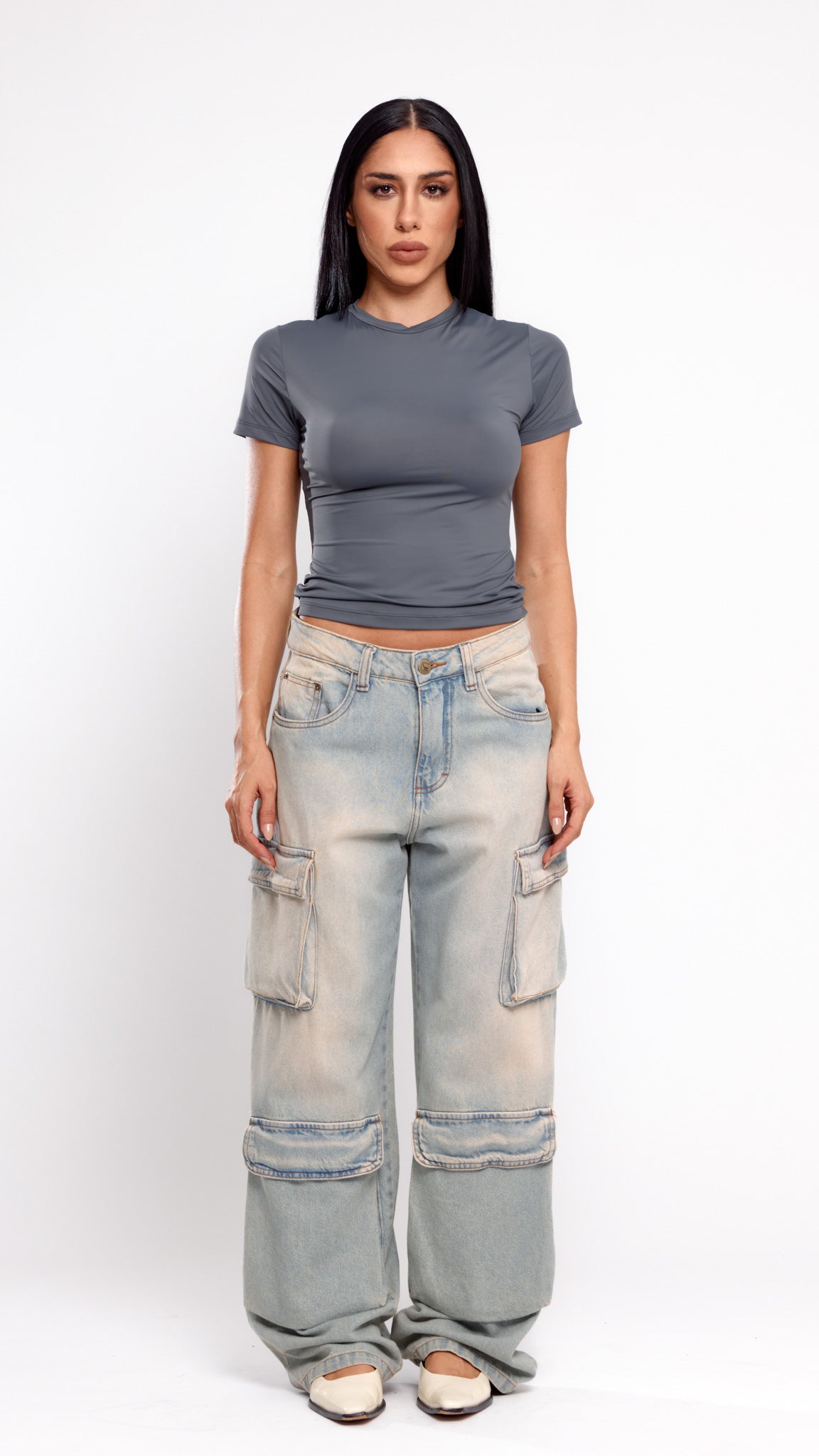 CALÇA JEANS POCKET Y2K