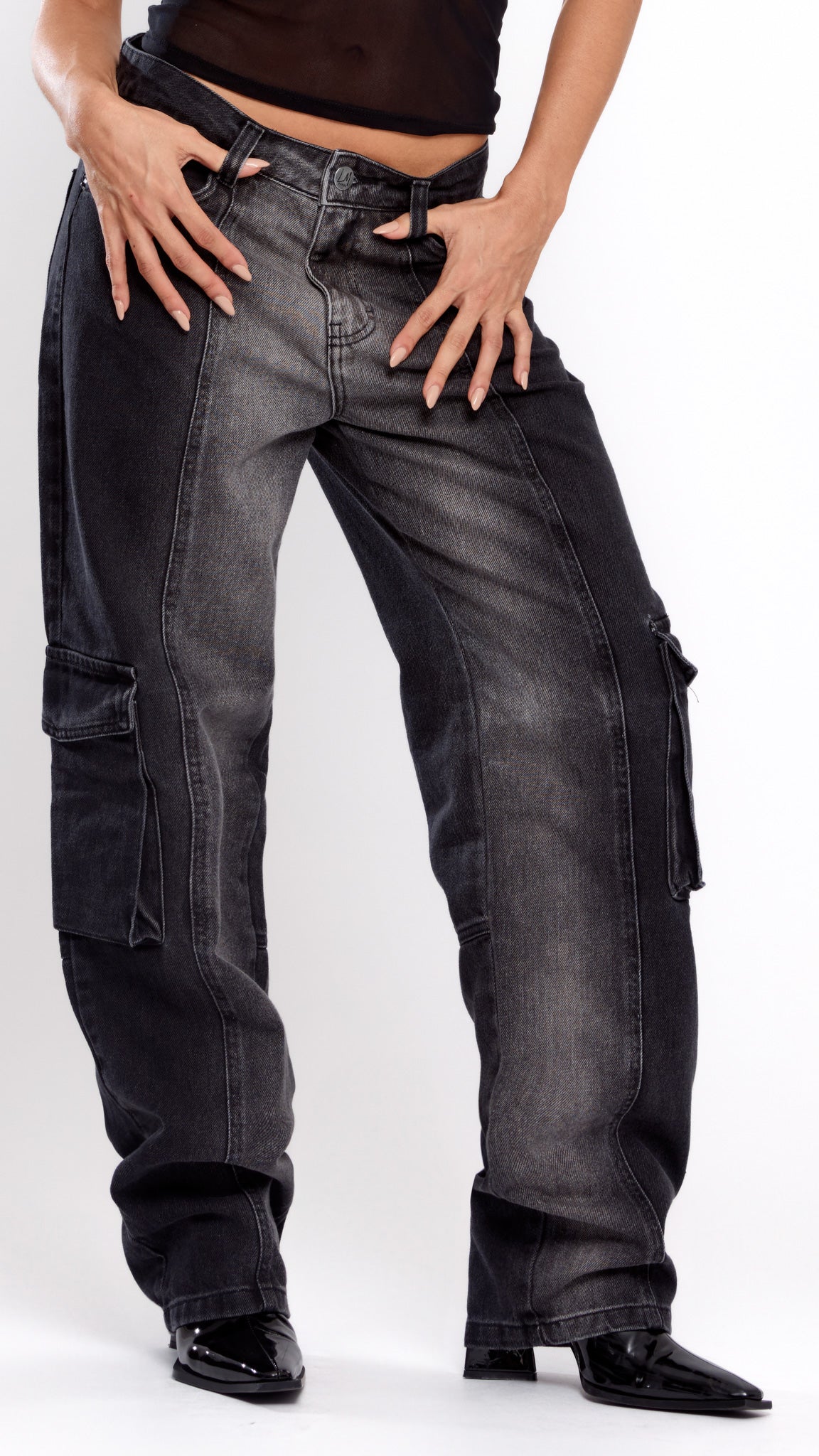 CALÇA JEANS SKATER BLACK BICOLOR
