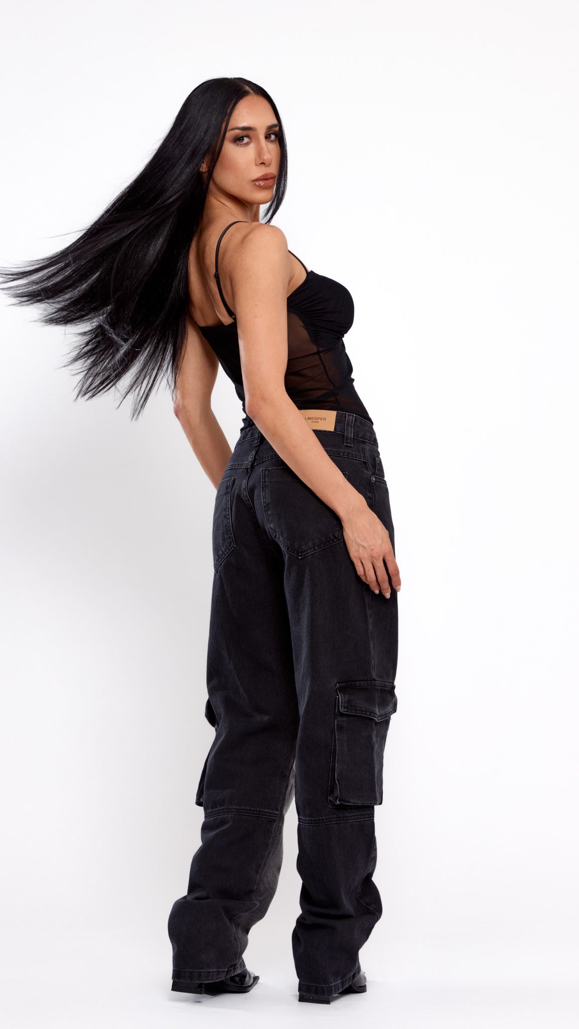 CALÇA JEANS SKATER BLACK BICOLOR