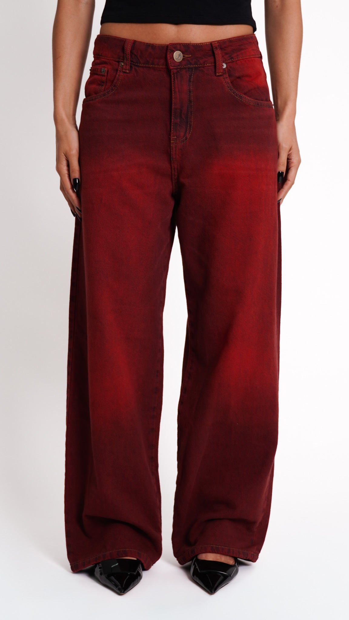 CALÇA JEANS OVERSIZED CHERRY