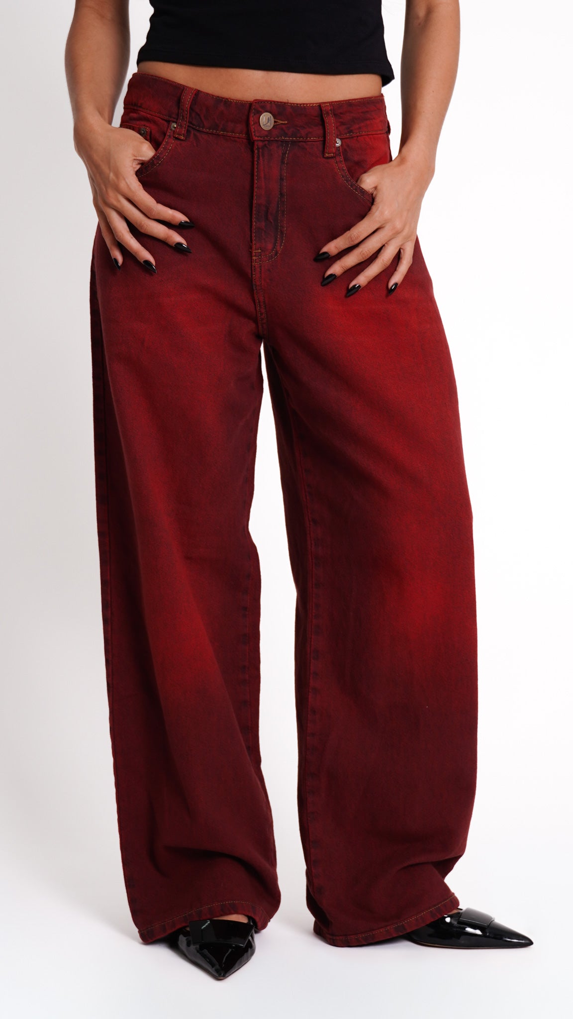 CALÇA JEANS OVERSIZED CHERRY