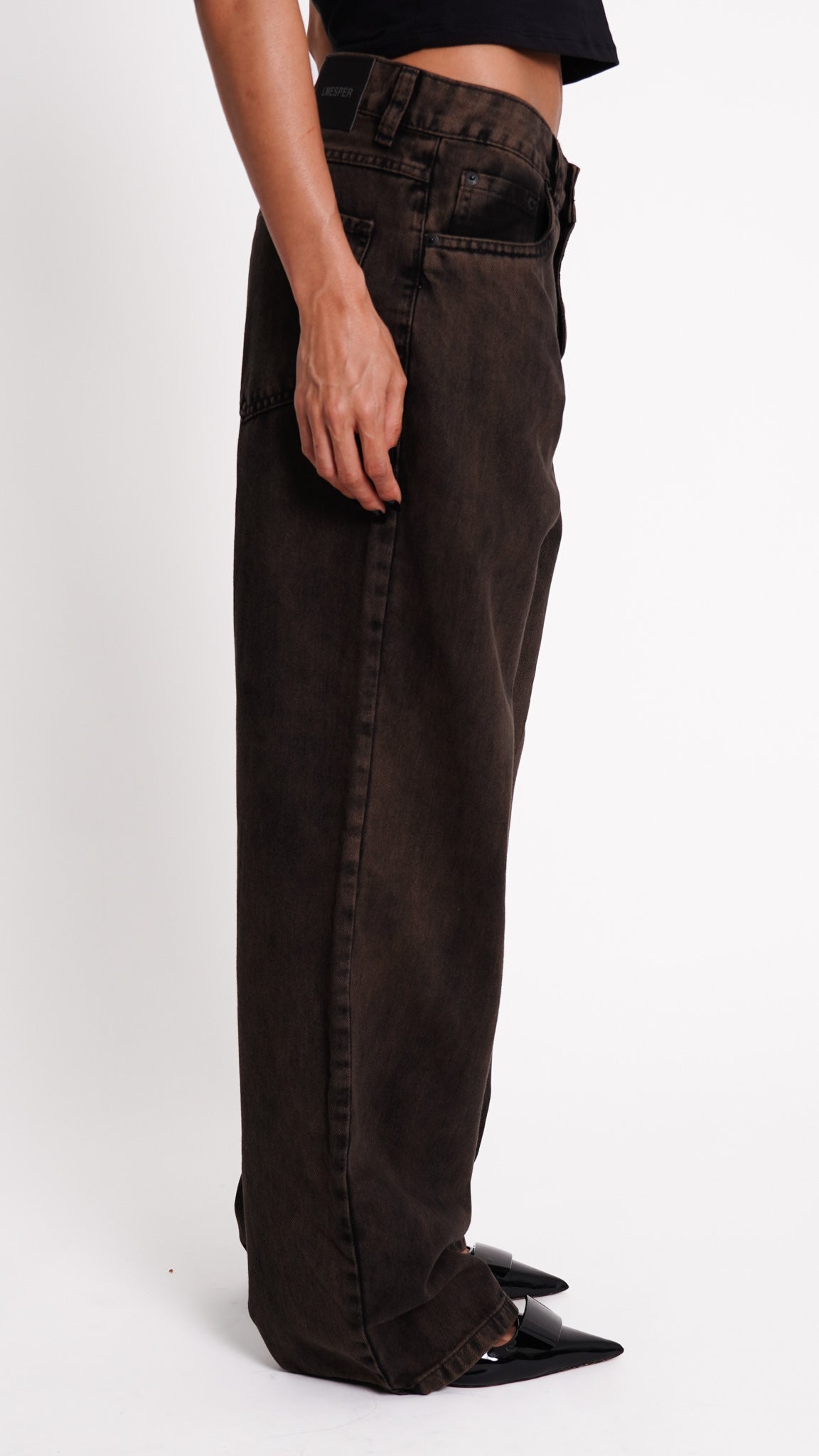 CALÇA JEANS OVERSIZED COFFEE