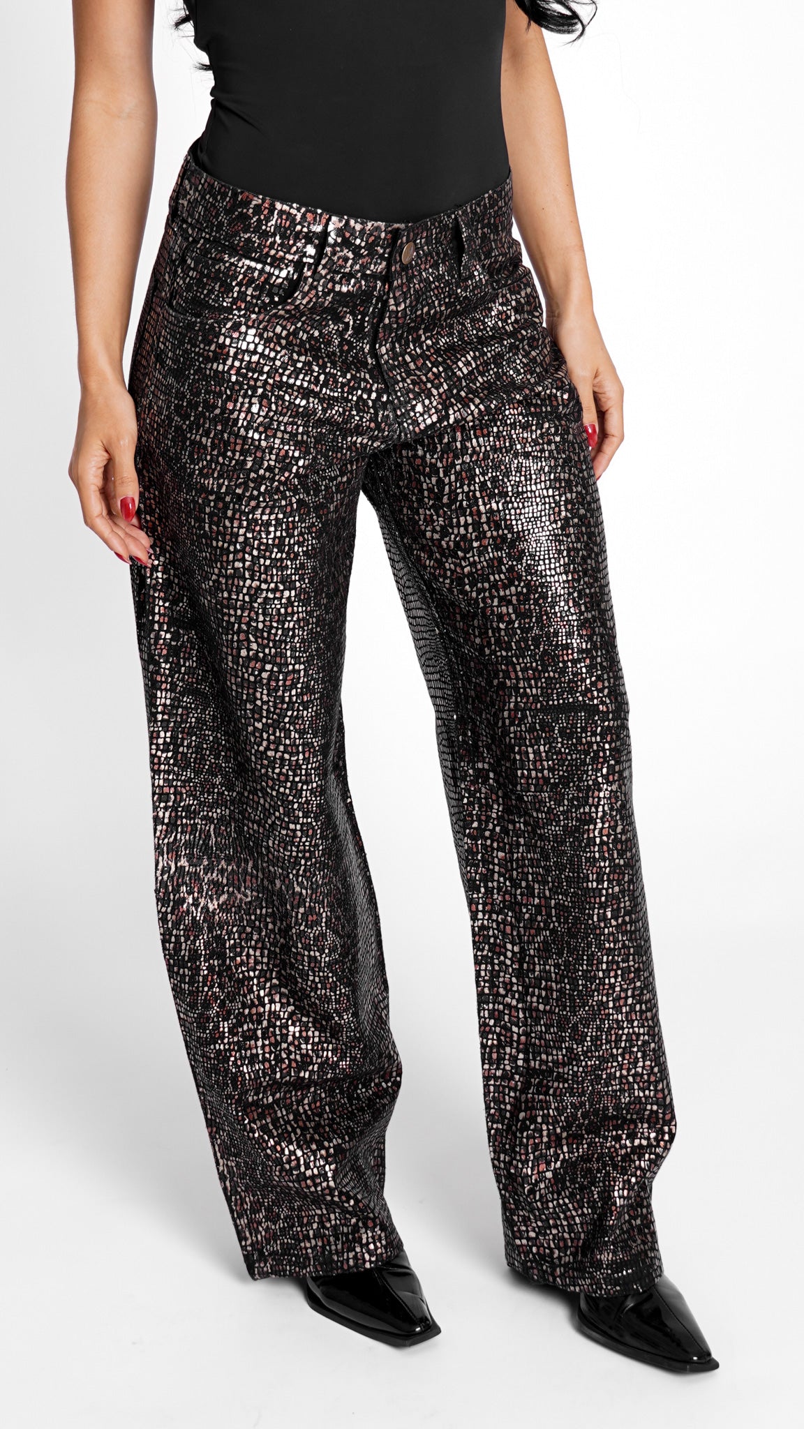 CALÇA JEANS LEOPARD