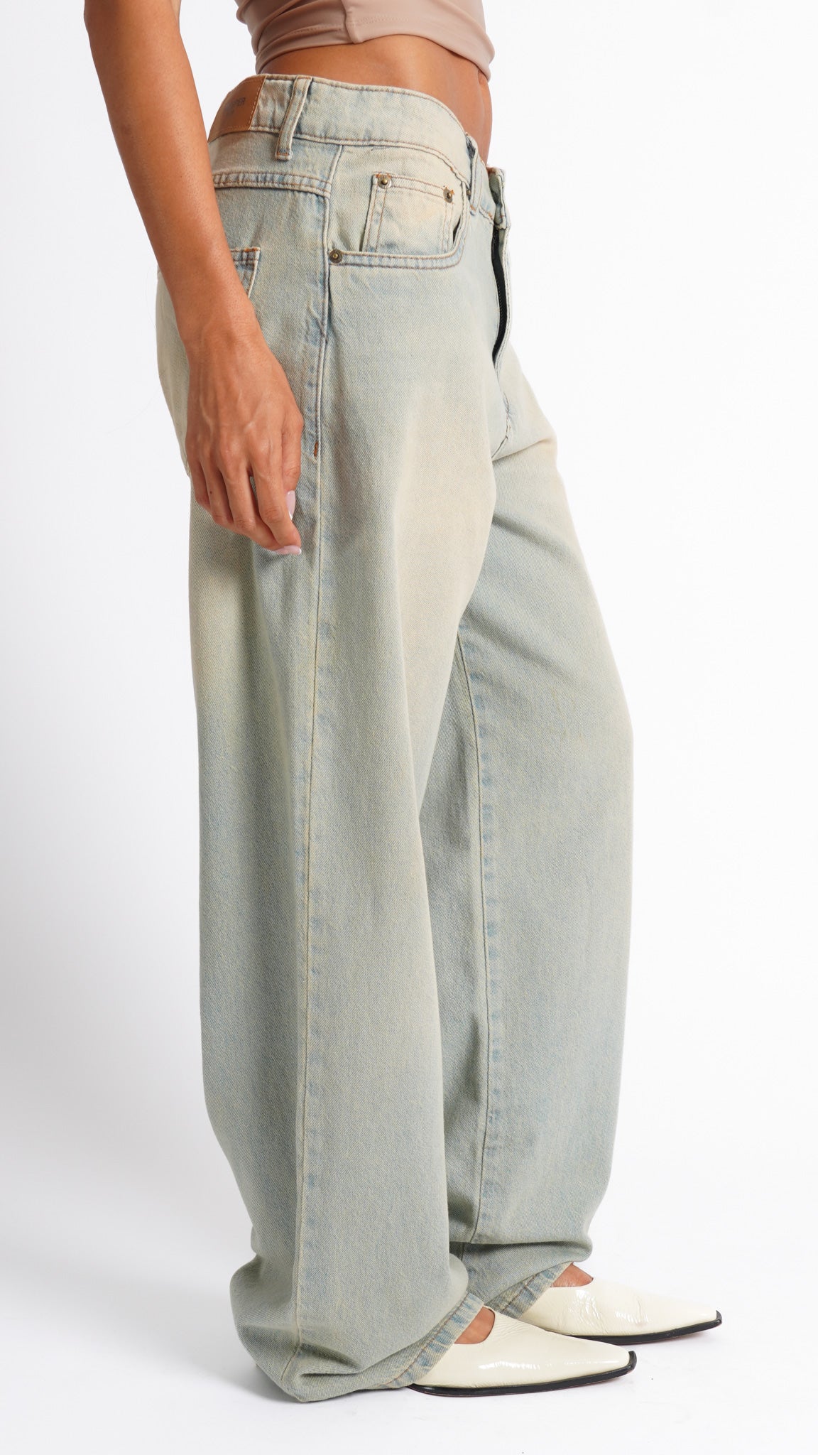 CALÇA JEANS OVERSIZED VANILLA