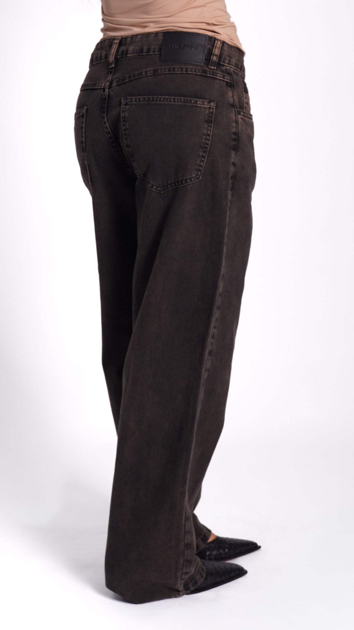 CALÇA JEANS OVERSIZED COFFEE