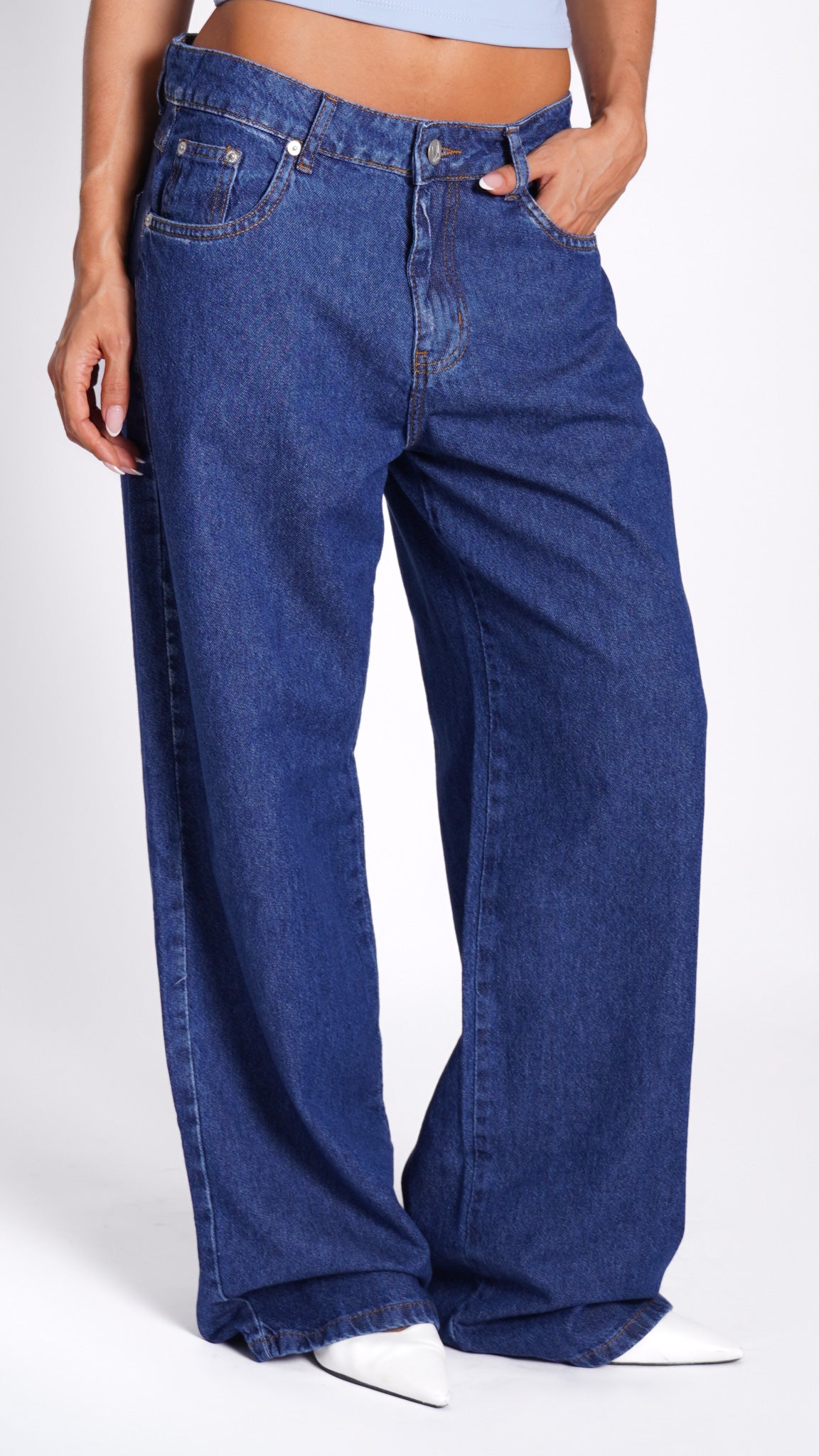 CALÇA JEANS OVERSIZED MARINE