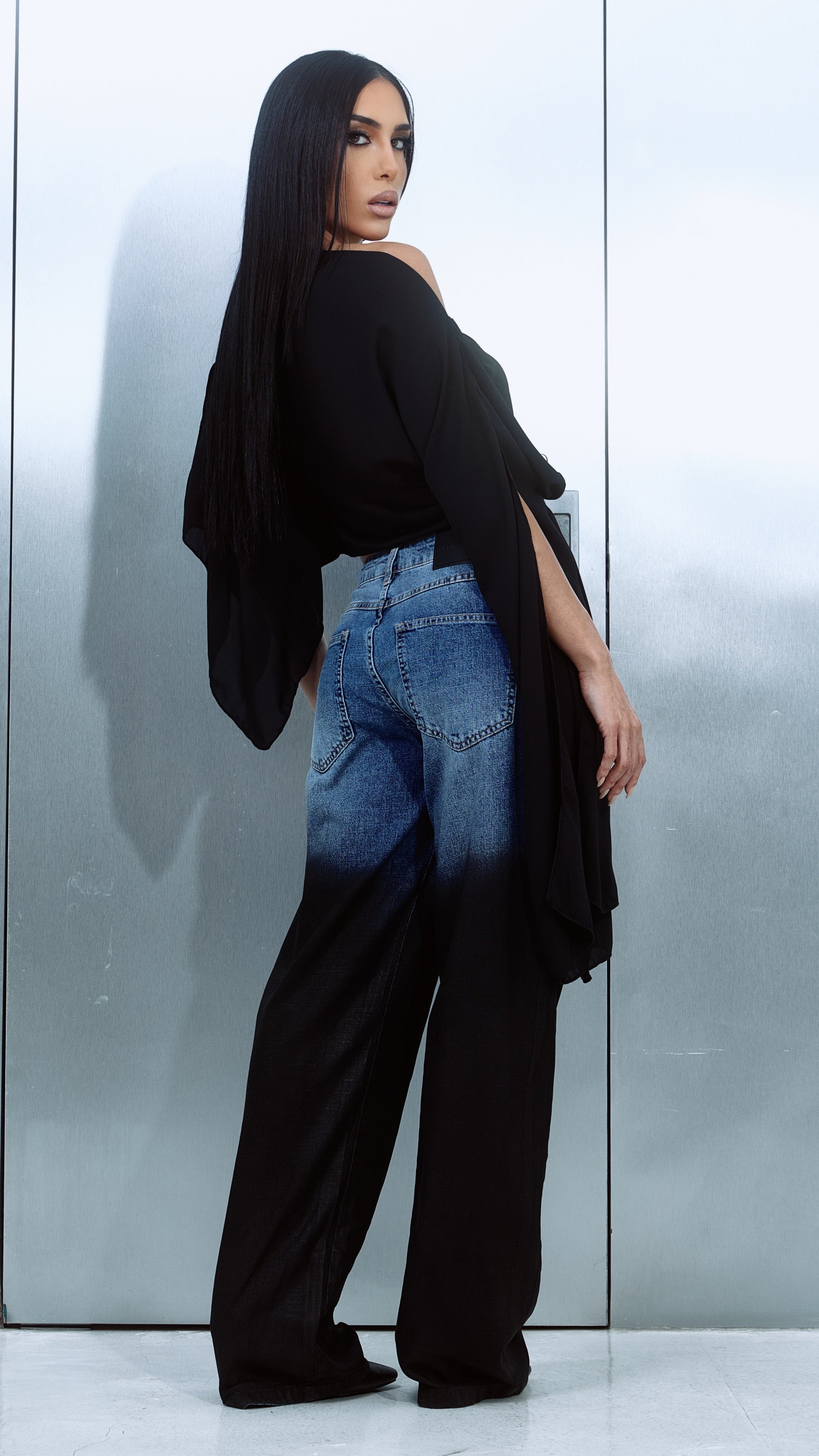 CALÇA JEANS OVERSIZED MIDNIGHT