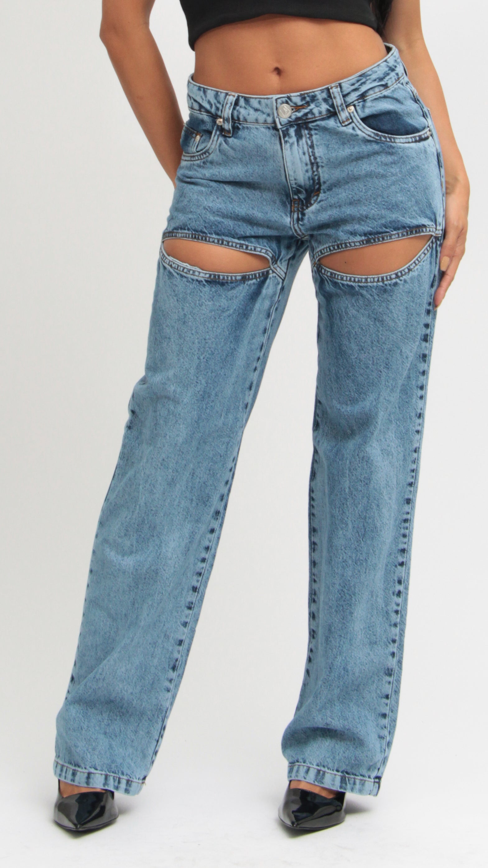 CALÇA JEANS CUT OUT
