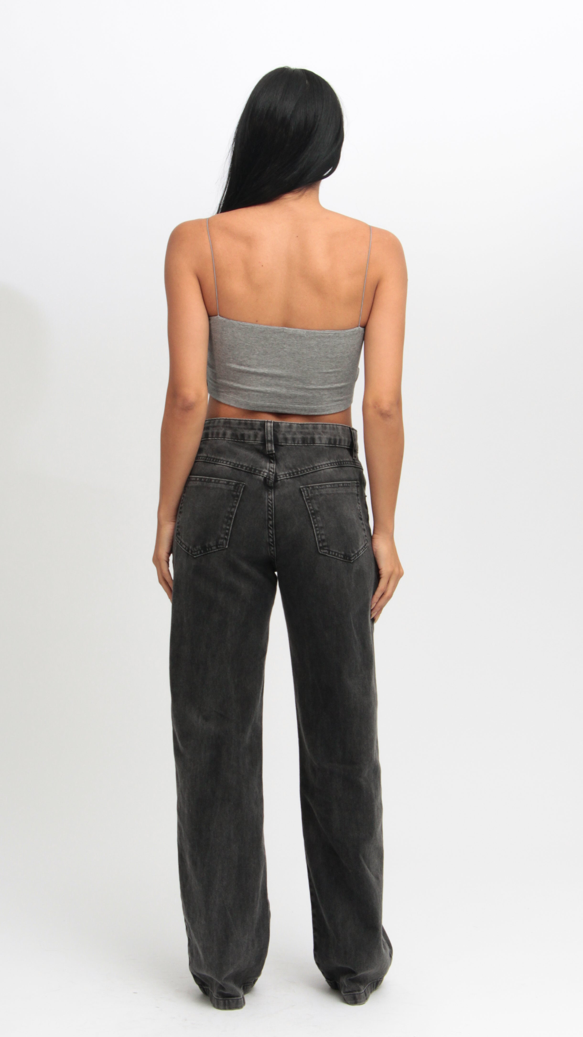 CALÇA JEANS CUT OUT BLACK