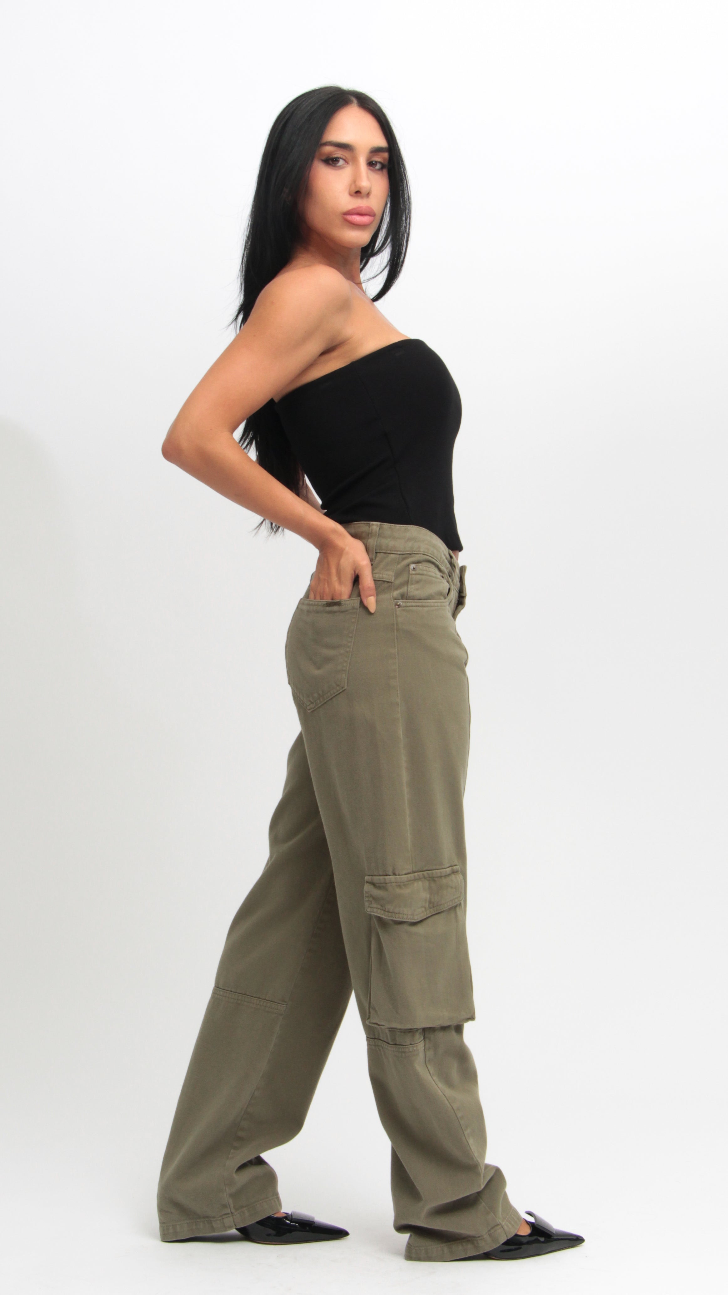 CALÇA JEANS SKATER VERDE MILITAR