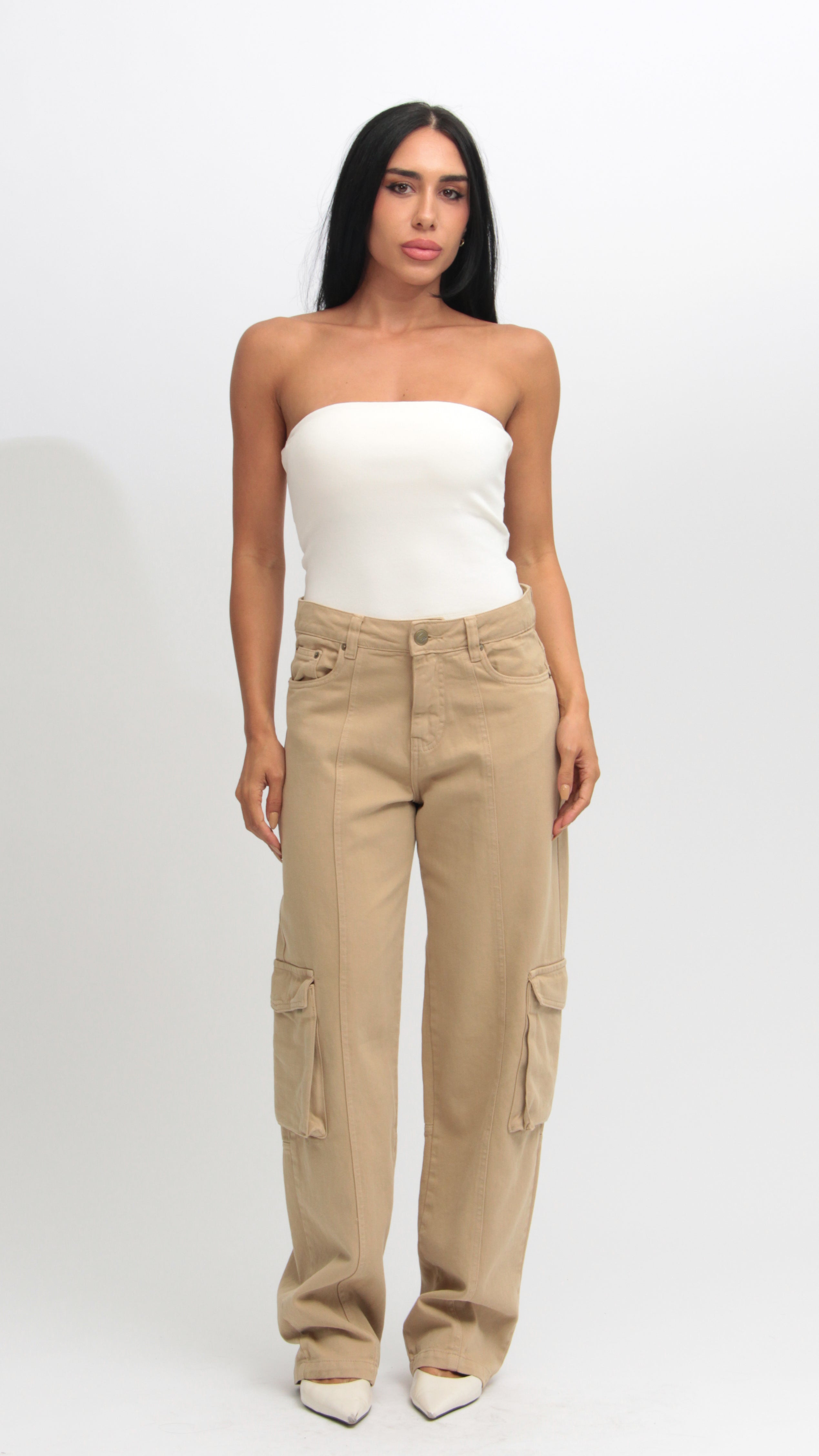 TUBE TOP RIBBED OFF WHITE