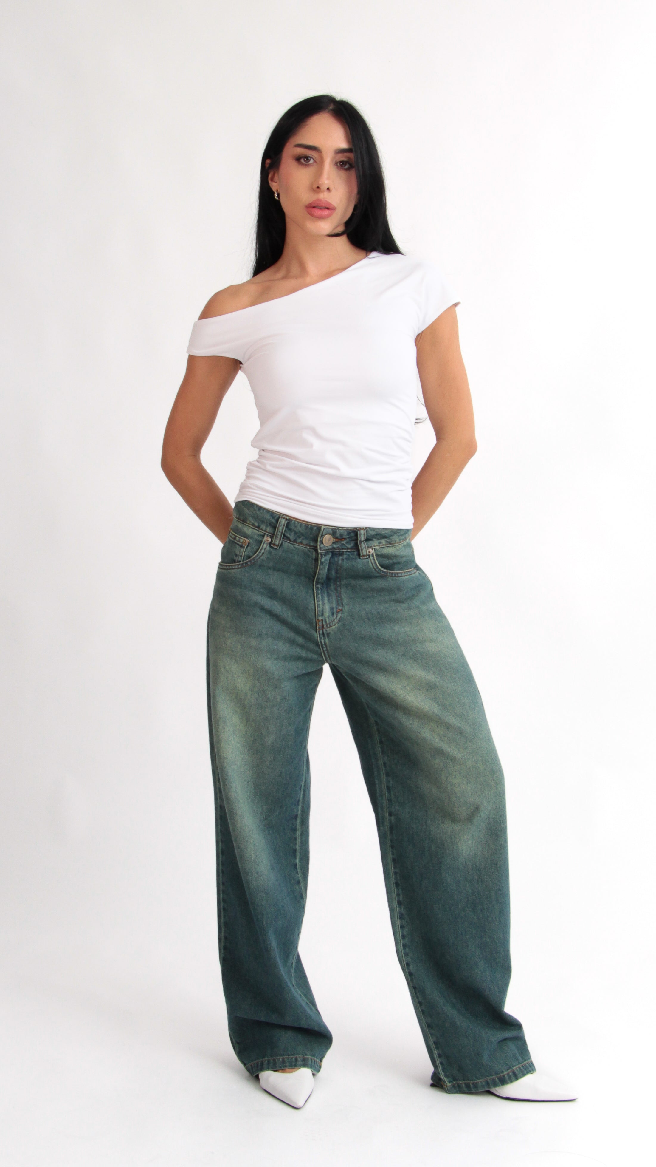 CALÇA JEANS OVERSIZED MERMAID