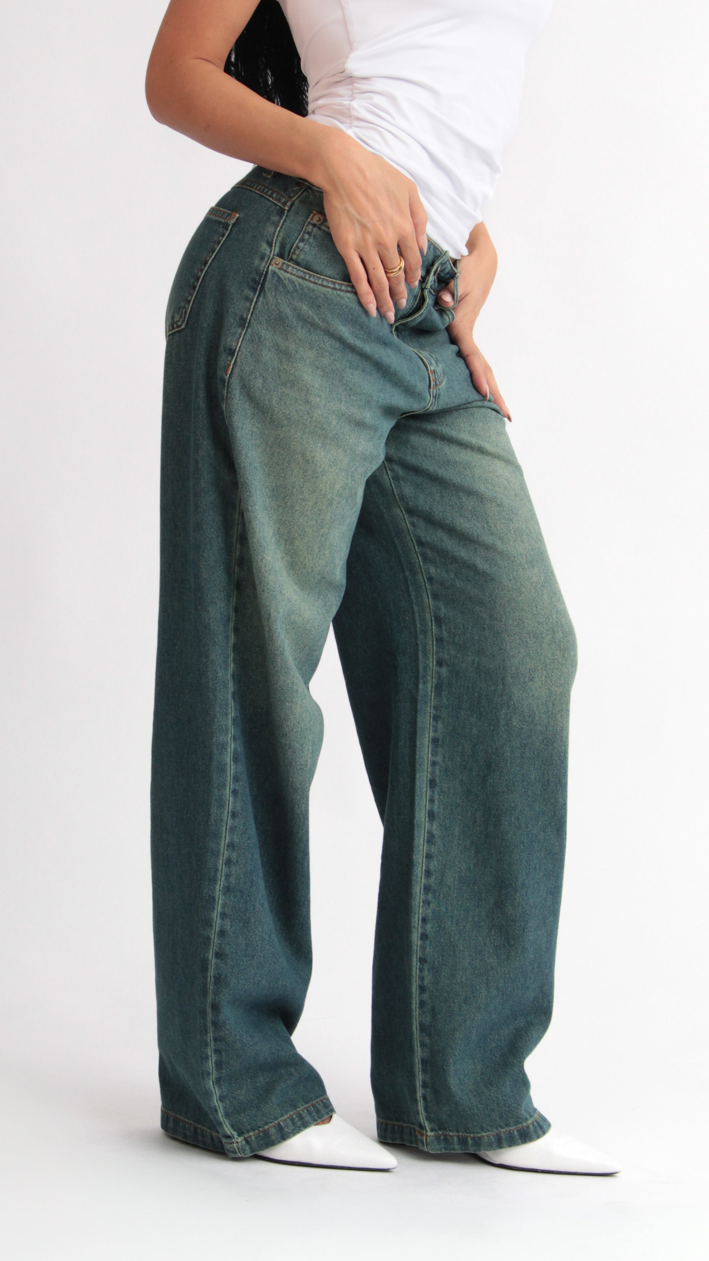 CALÇA JEANS OVERSIZED MERMAID