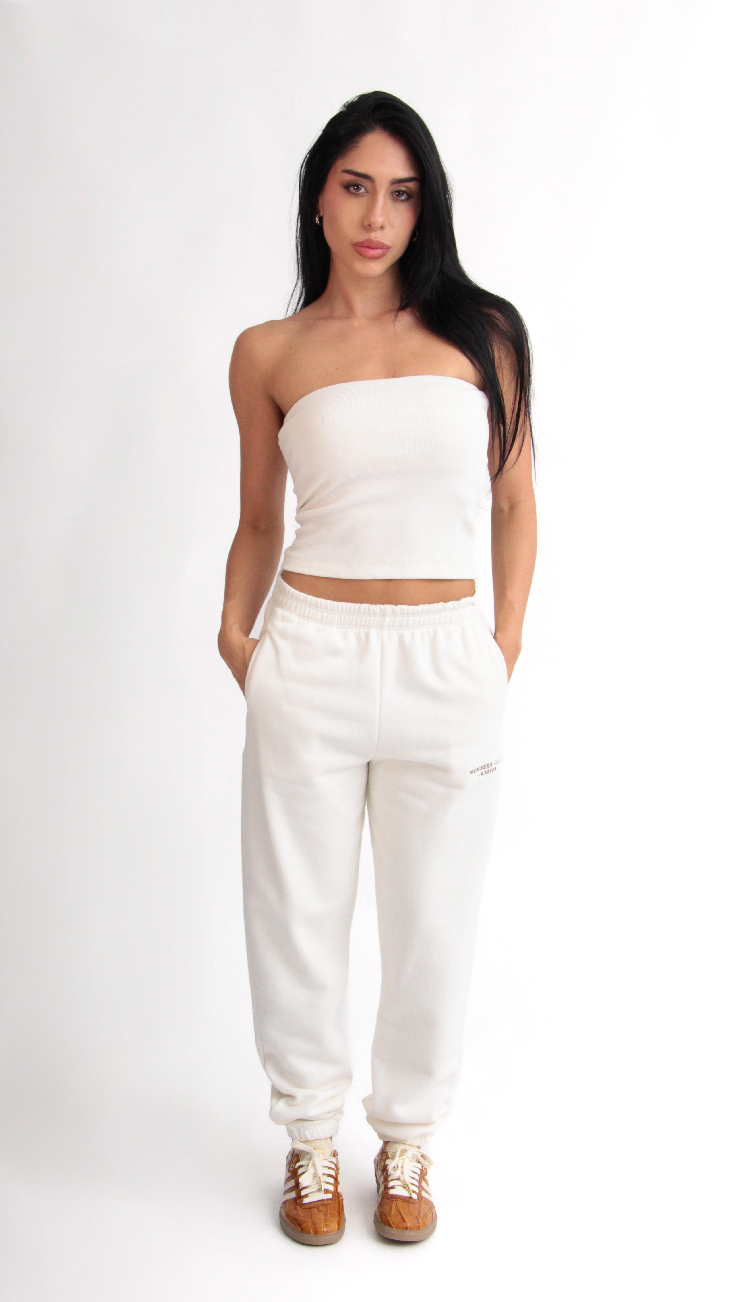 TUBE TOP RIBBED OFF WHITE