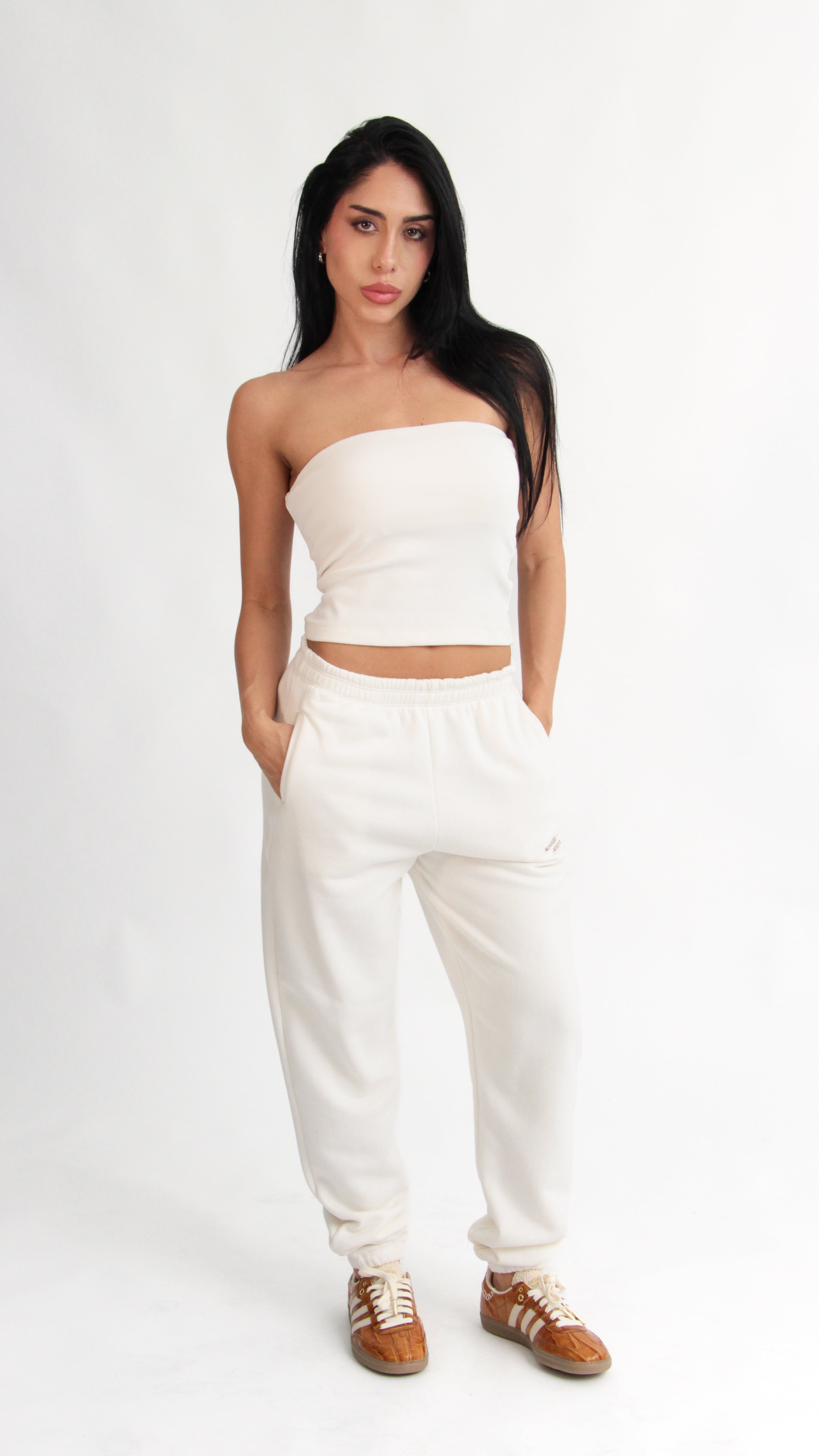 TUBE TOP RIBBED OFF WHITE