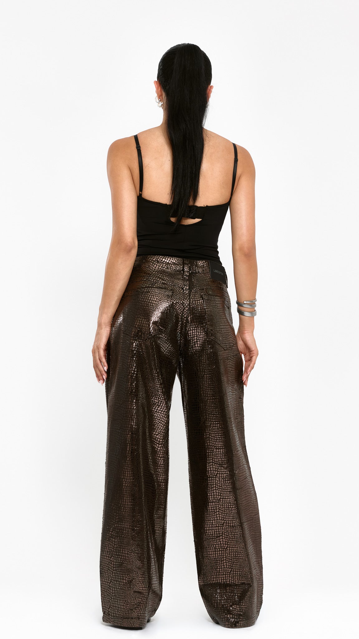 CALÇA JEANS BROWN CROCO