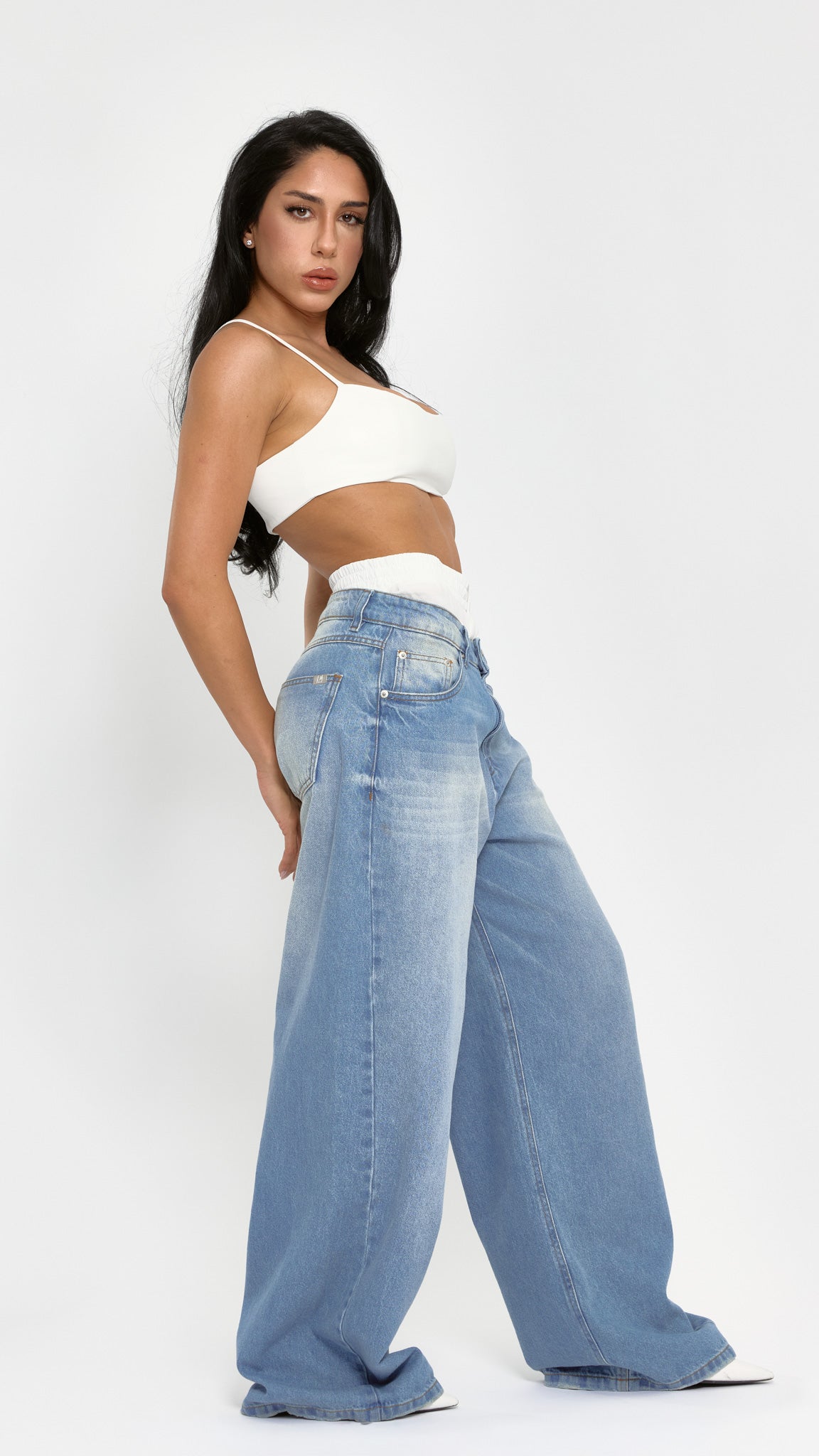 CALÇA JEANS BAGGY BOXER