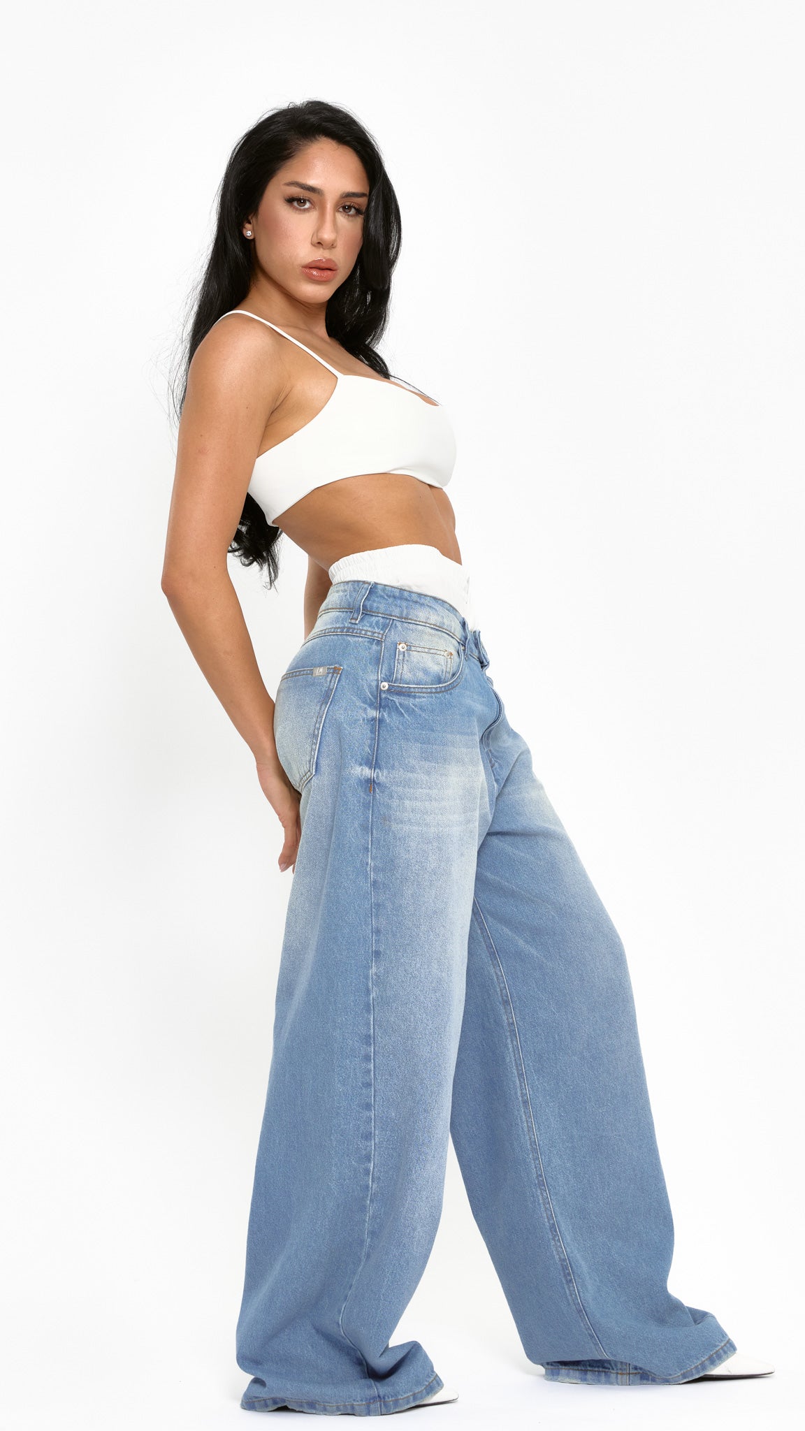 CALÇA JEANS BAGGY BOXER