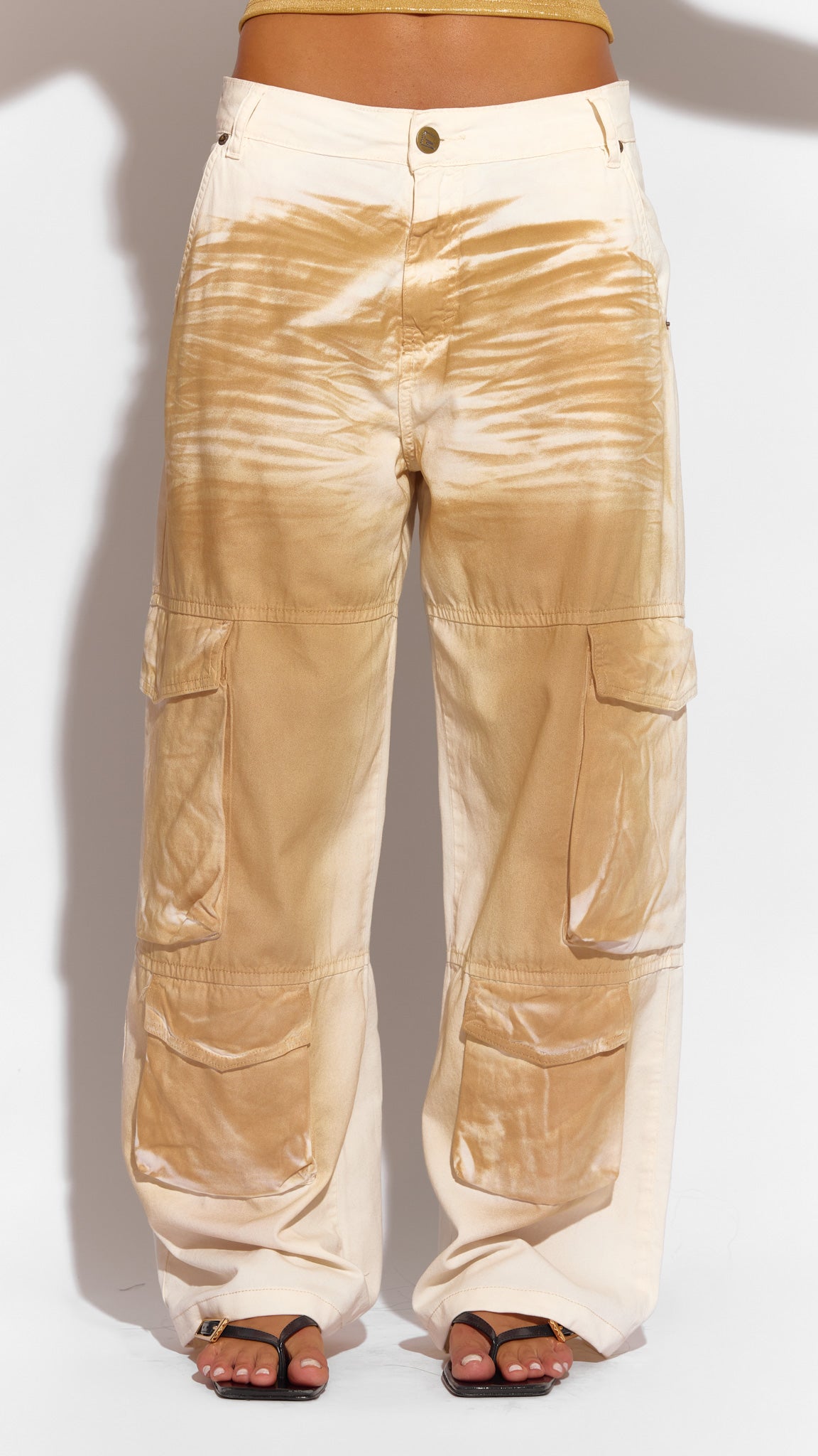CALÇA SARJA CARGO SAND