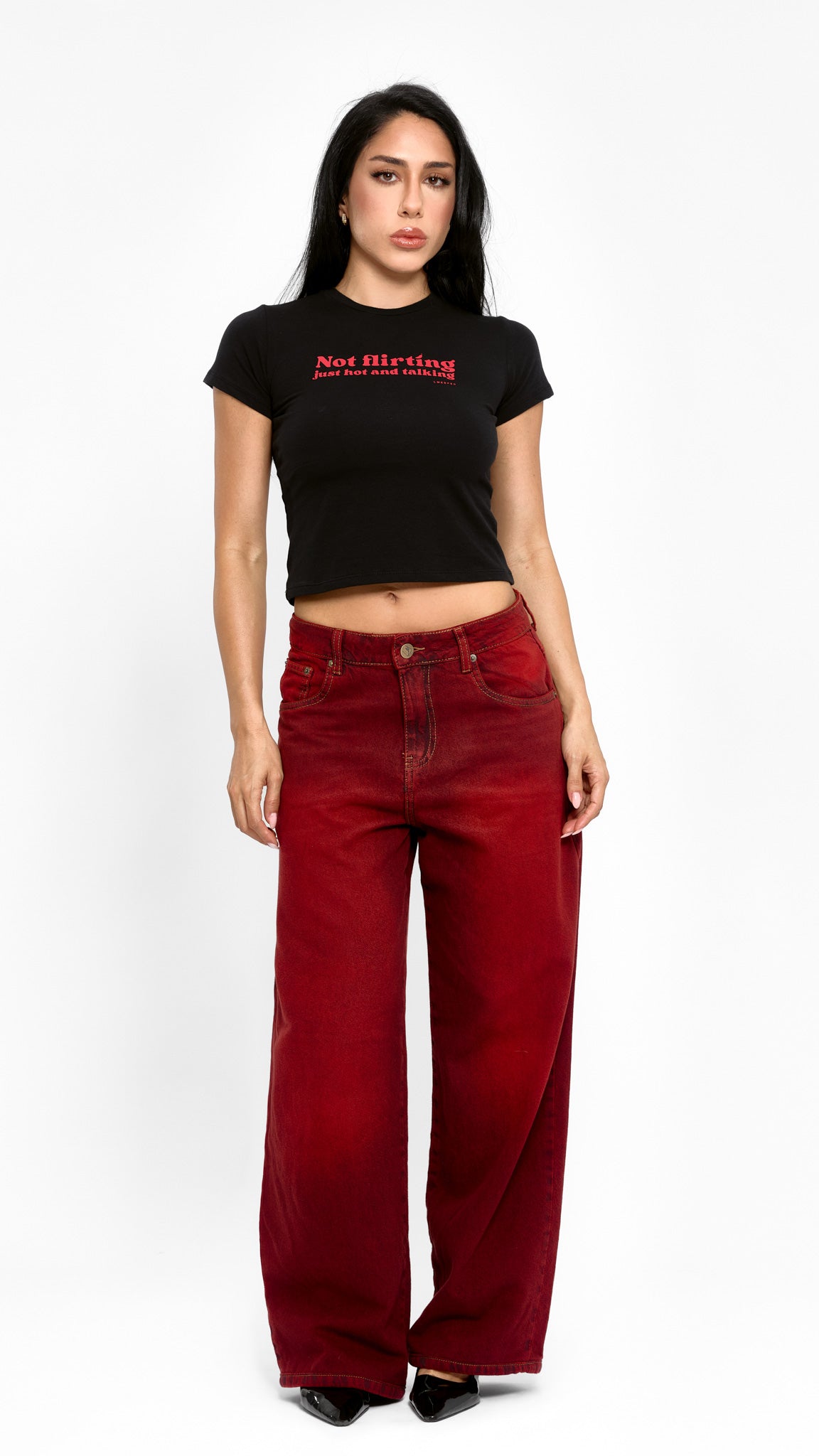 CALÇA JEANS OVERSIZED CHERRY