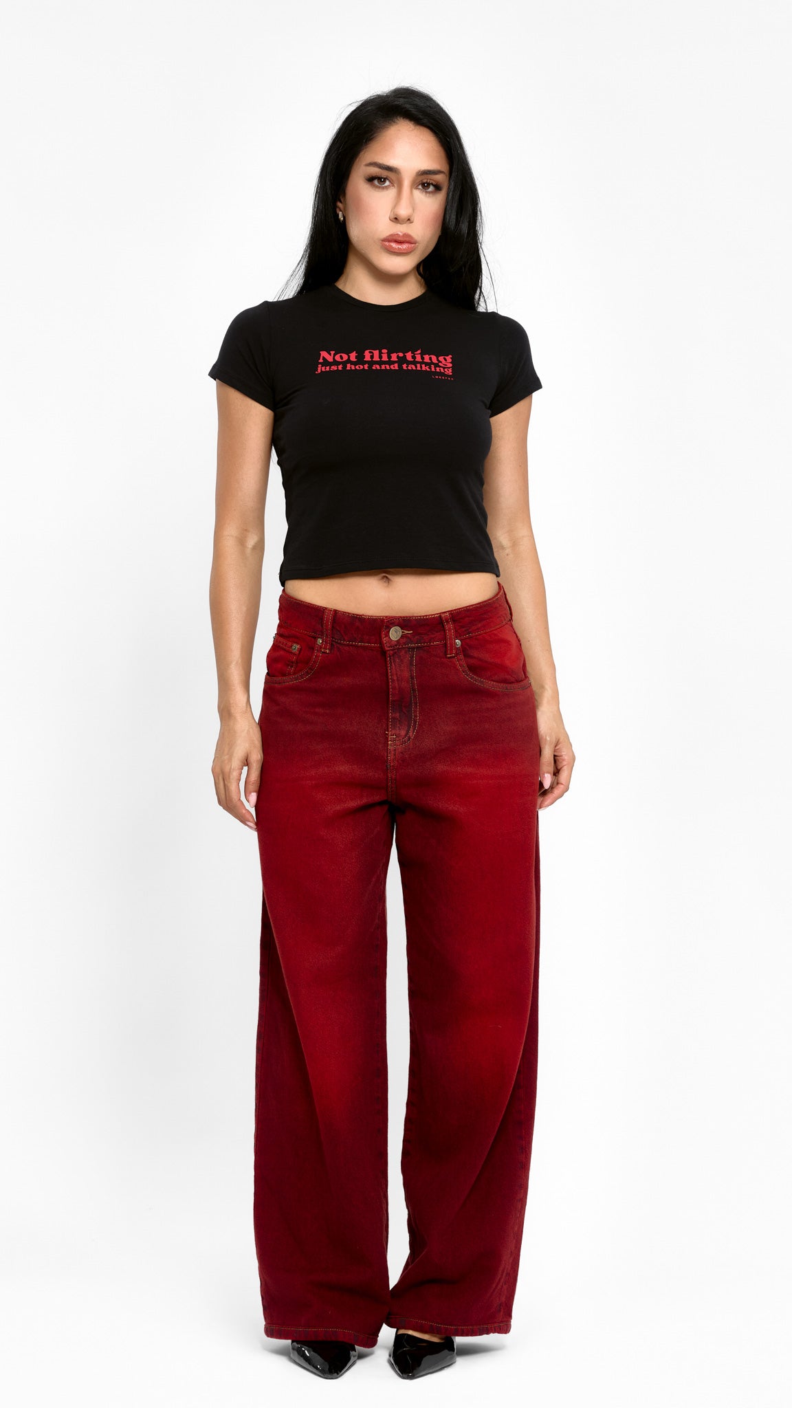 CALÇA JEANS OVERSIZED CHERRY