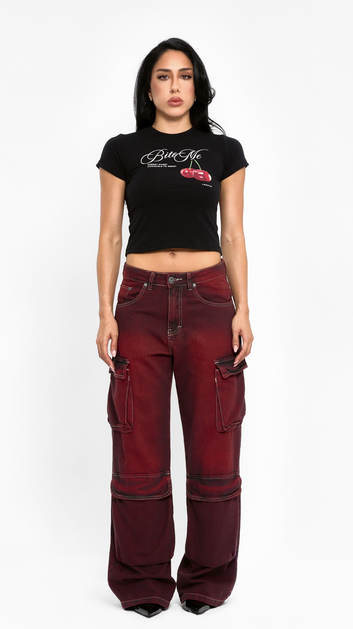 CALÇA JEANS POCKET BORDÔ