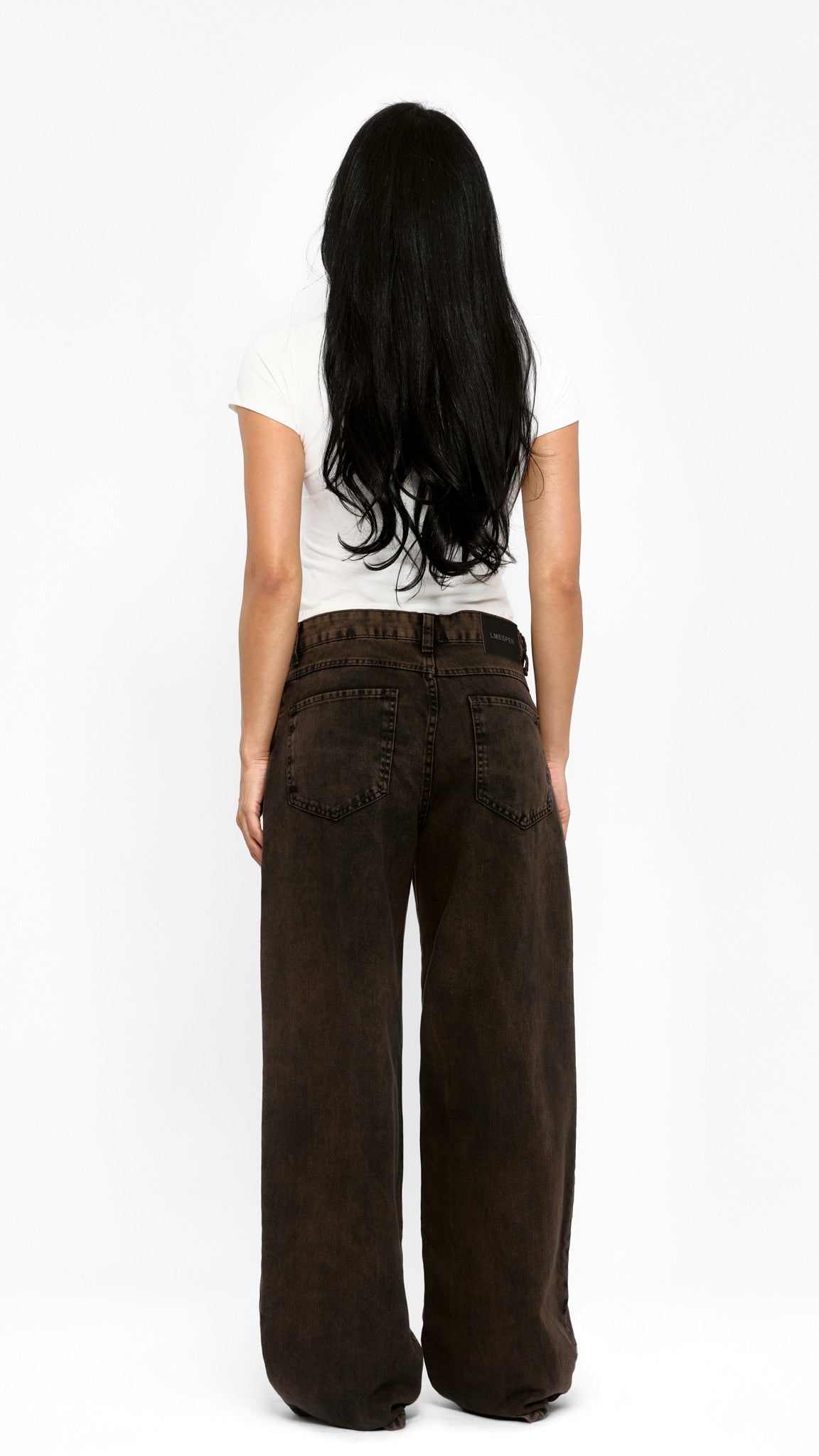 CALÇA JEANS OVERSIZED COFFEE