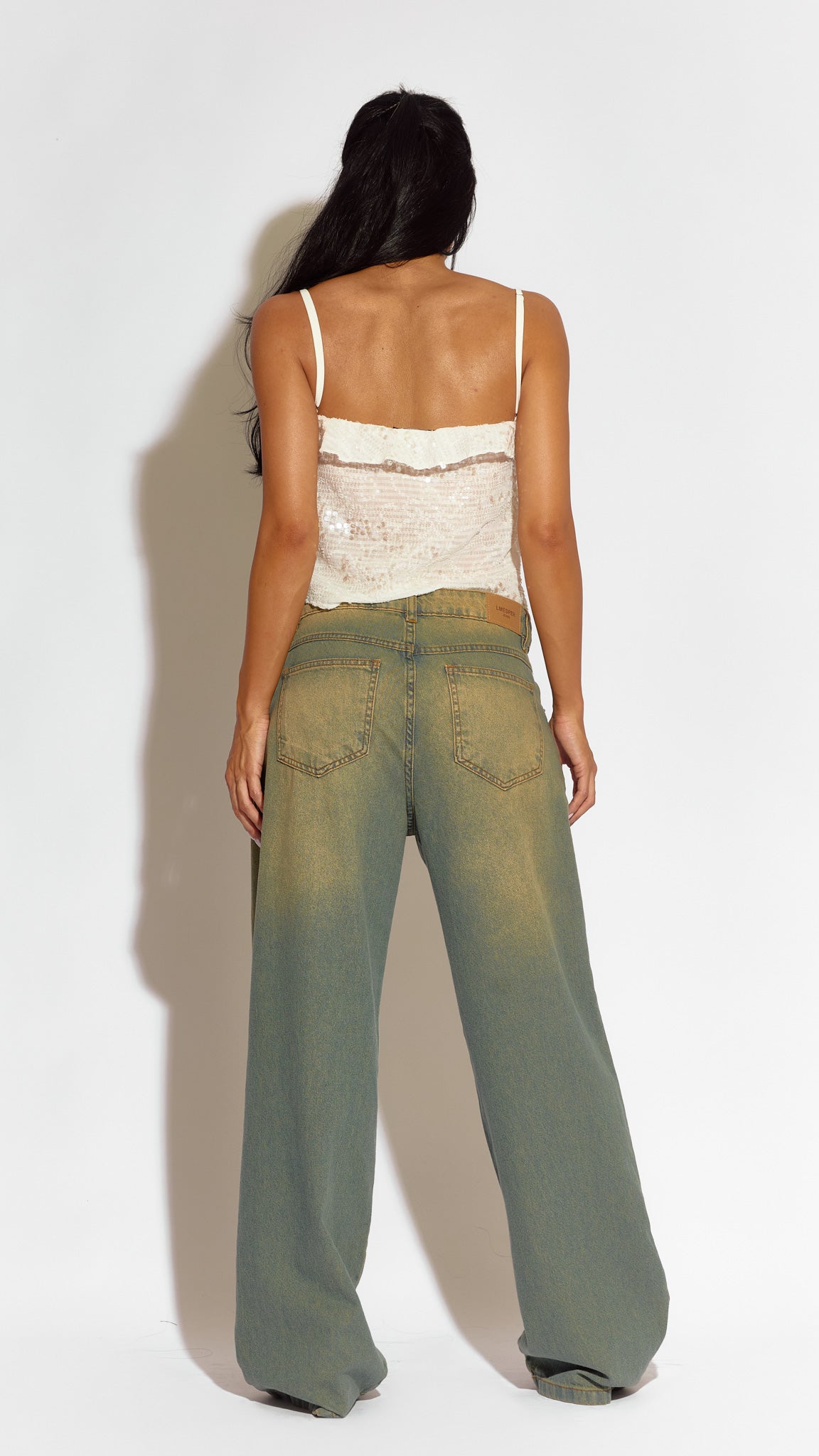 CALÇA JEANS OVERSIZED PISTACHIO