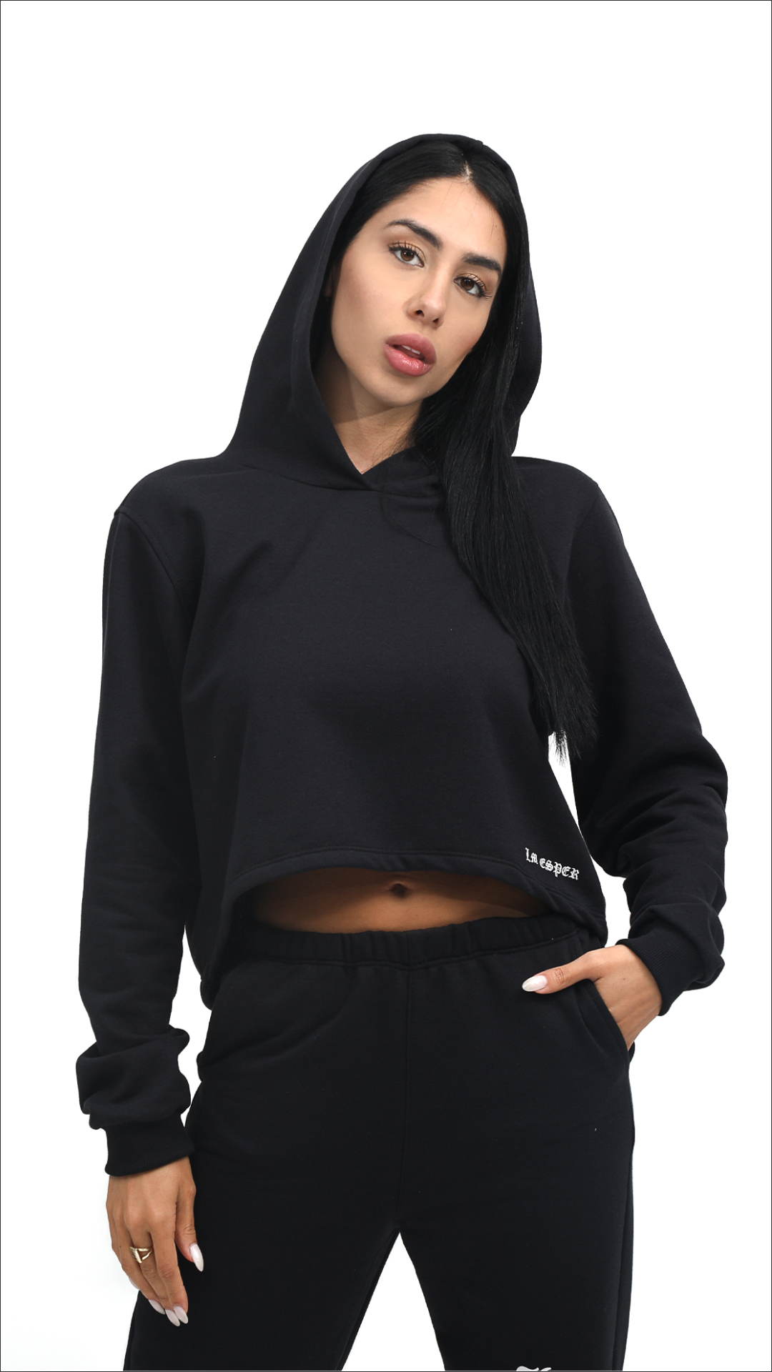 MOLETOM CROPPED ESPER PRETO