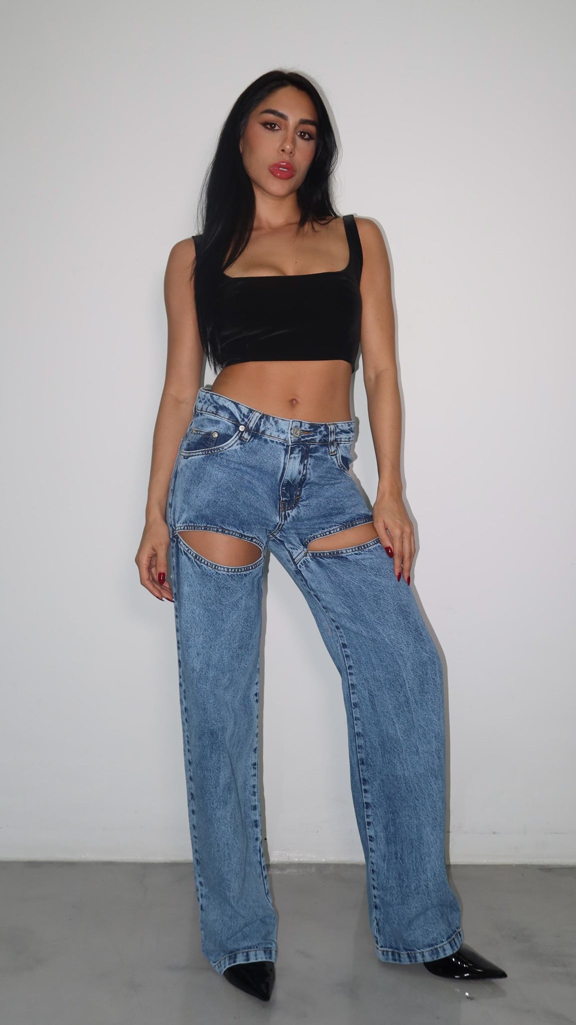 CALÇA JEANS CUT OUT