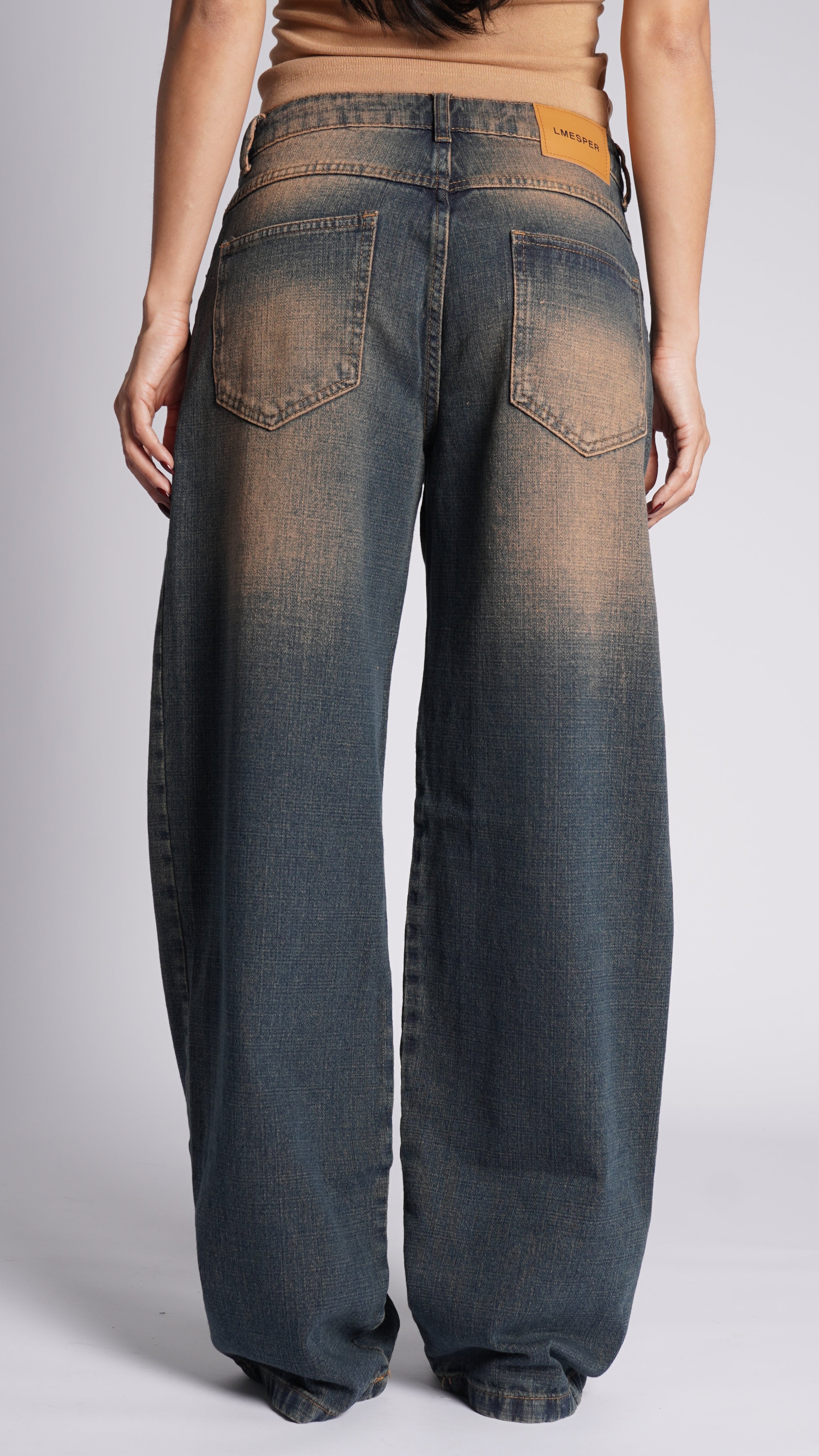 CALÇA JEANS OVERSIZED BOHO VINTAGE