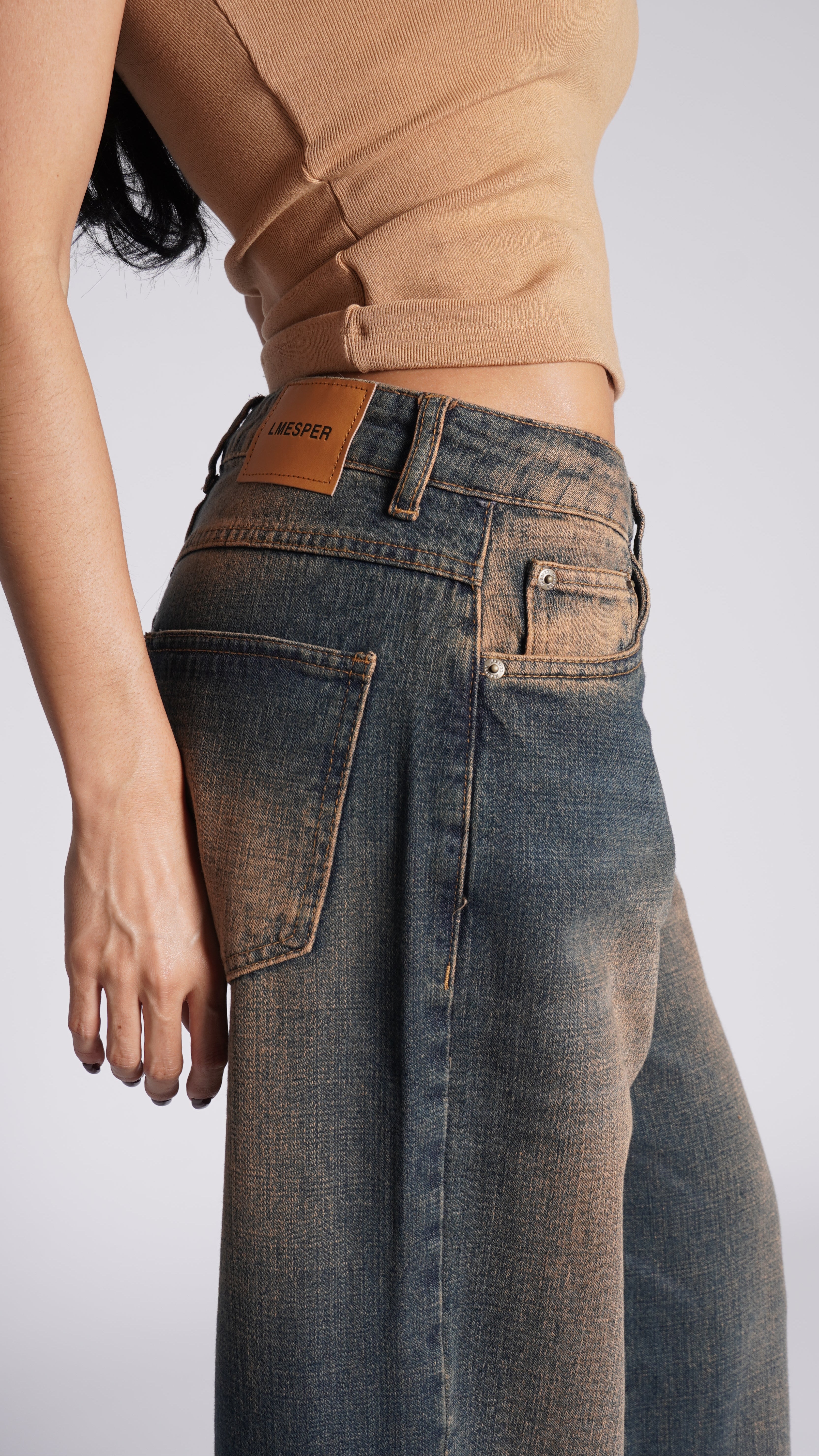 CALÇA JEANS OVERSIZED BOHO VINTAGE