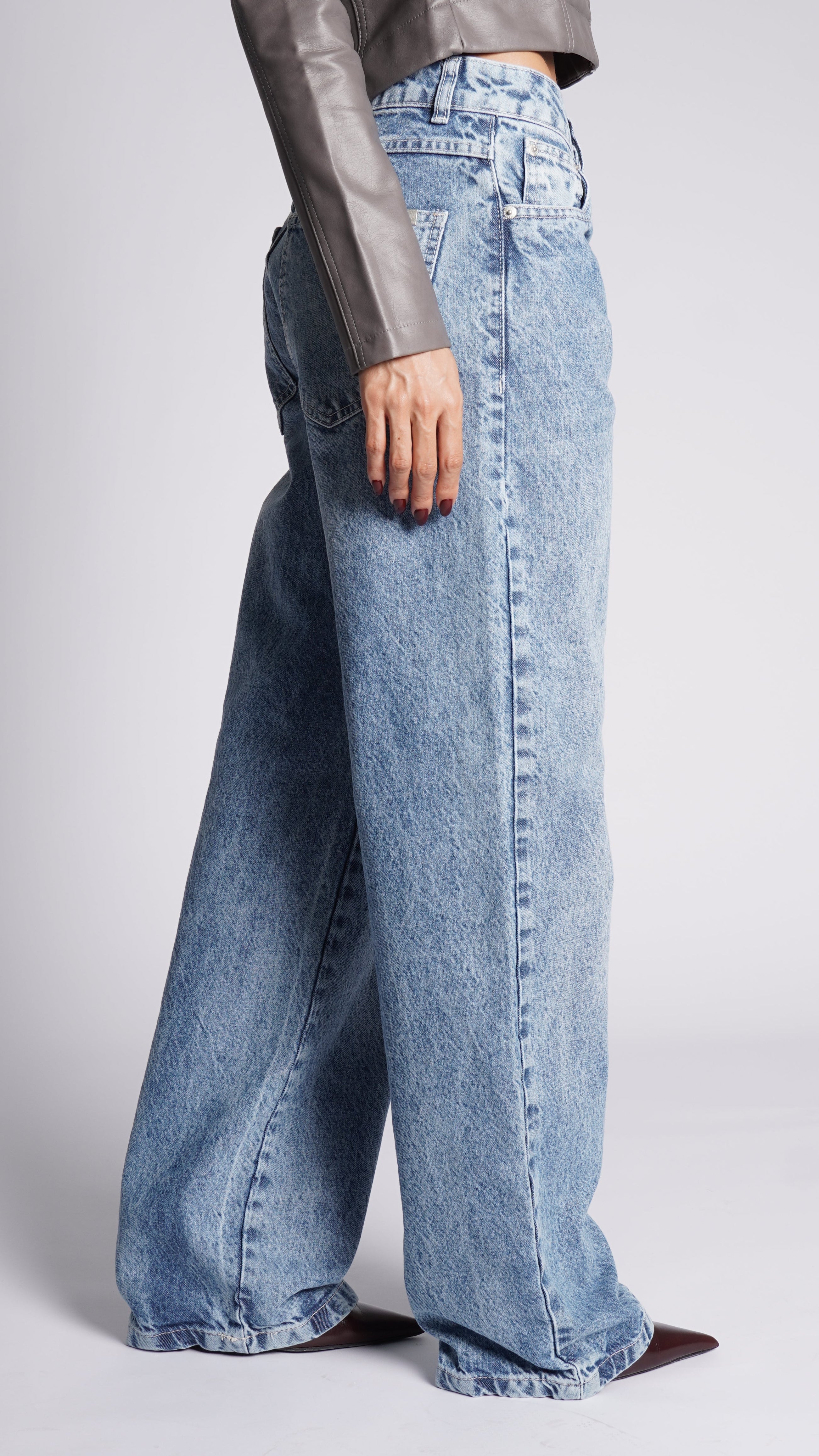 CALÇA JEANS OVERSIZED MARBLE
