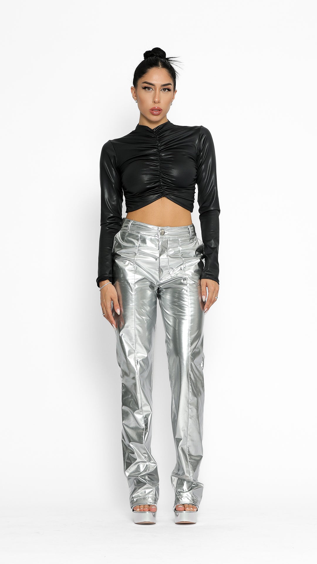 CALÇA VINIL POWER PRATA