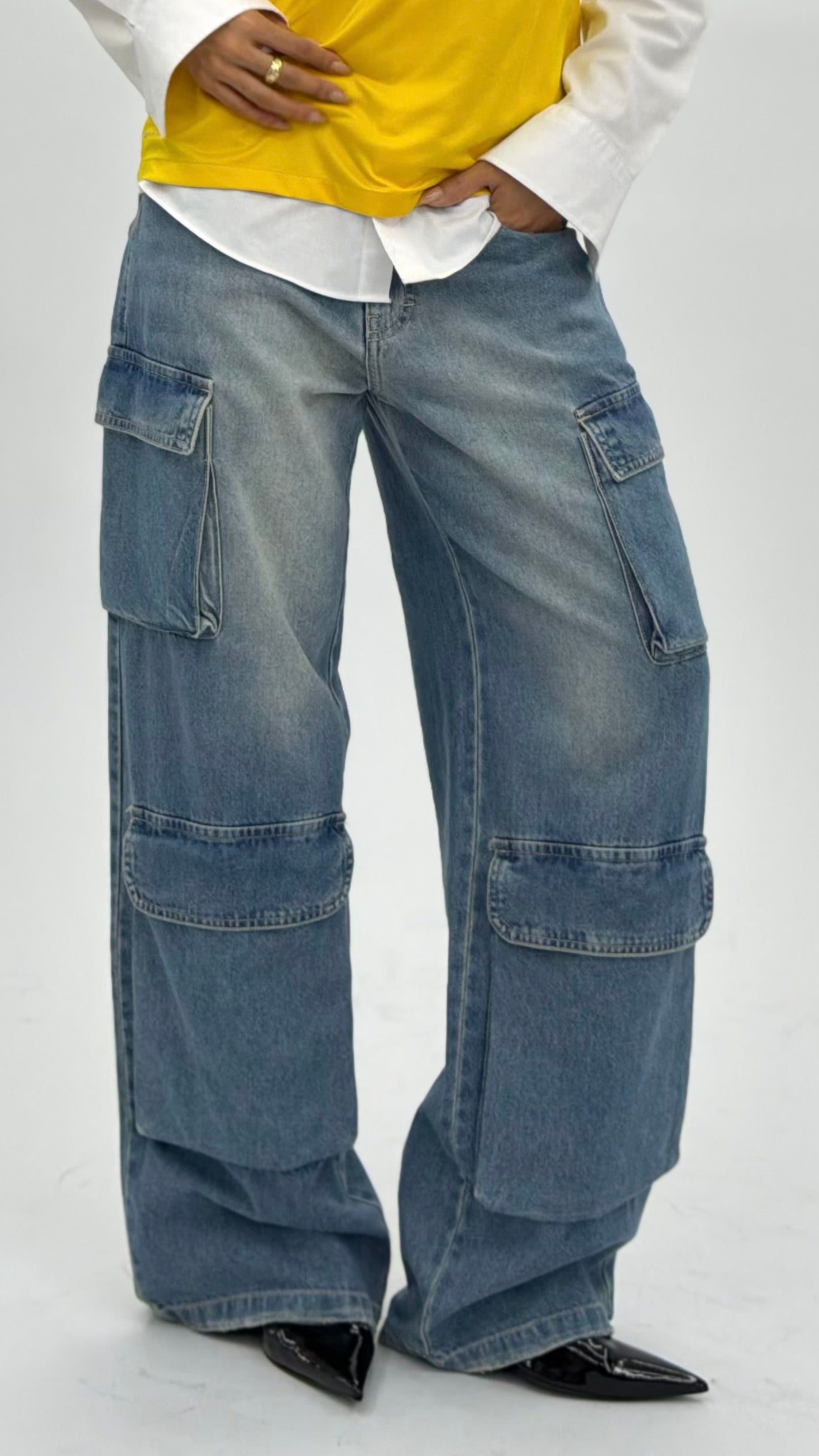 CALÇA JEANS POCKET BABY BLUE