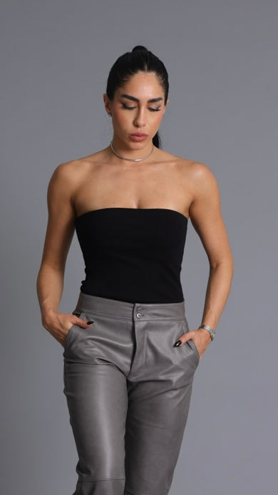 TUBE TOP RIBBED PRETO