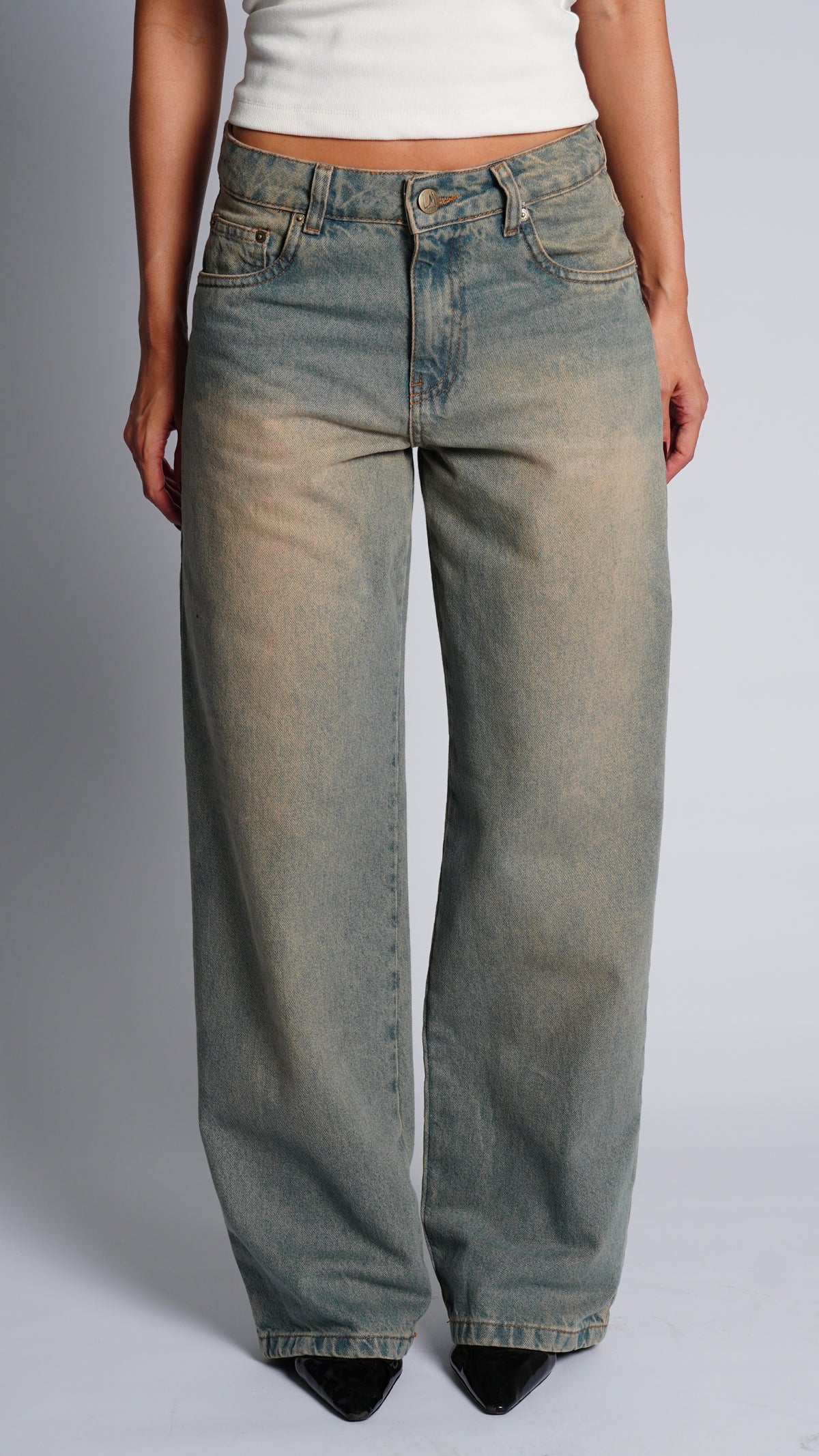 CALÇA JEANS OVERSIZED PISTACHIO HEAVY
