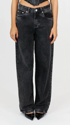 CALÇA JEANS OVERSIZED BLACK ESTONADA