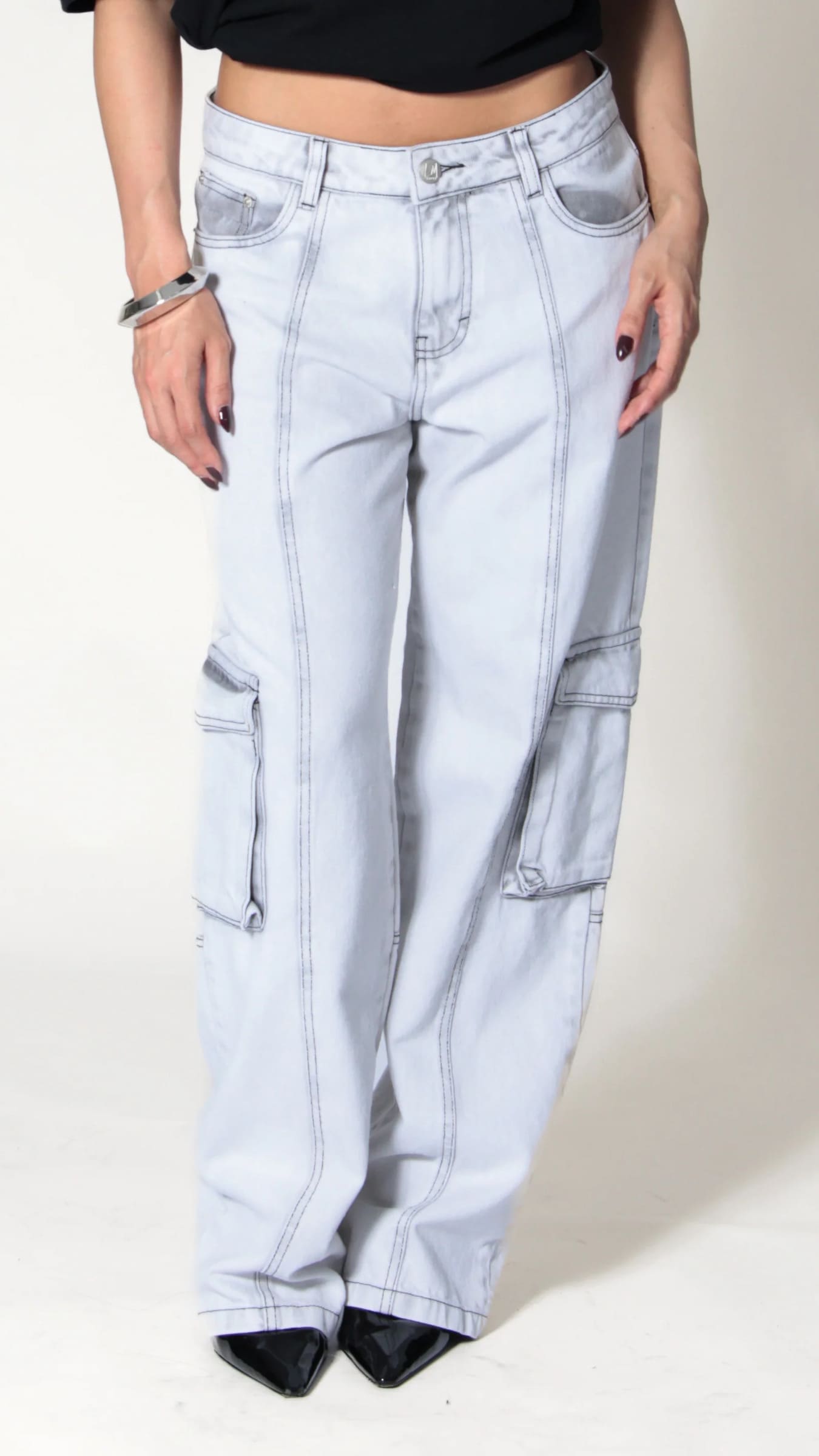 CALÇA JEANS SKATER SILVER