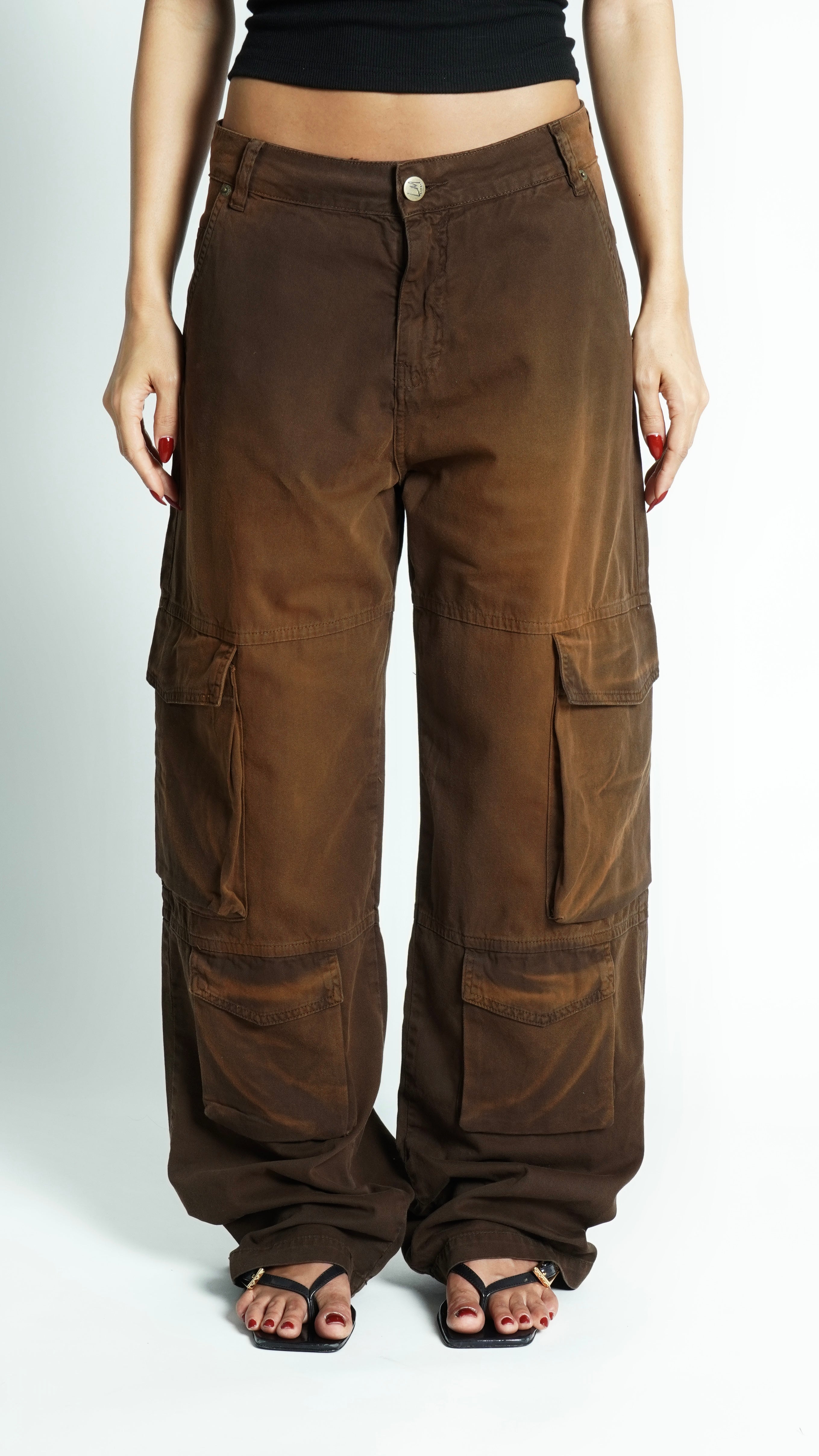 CALÇA SARJA CARGO WHISKY