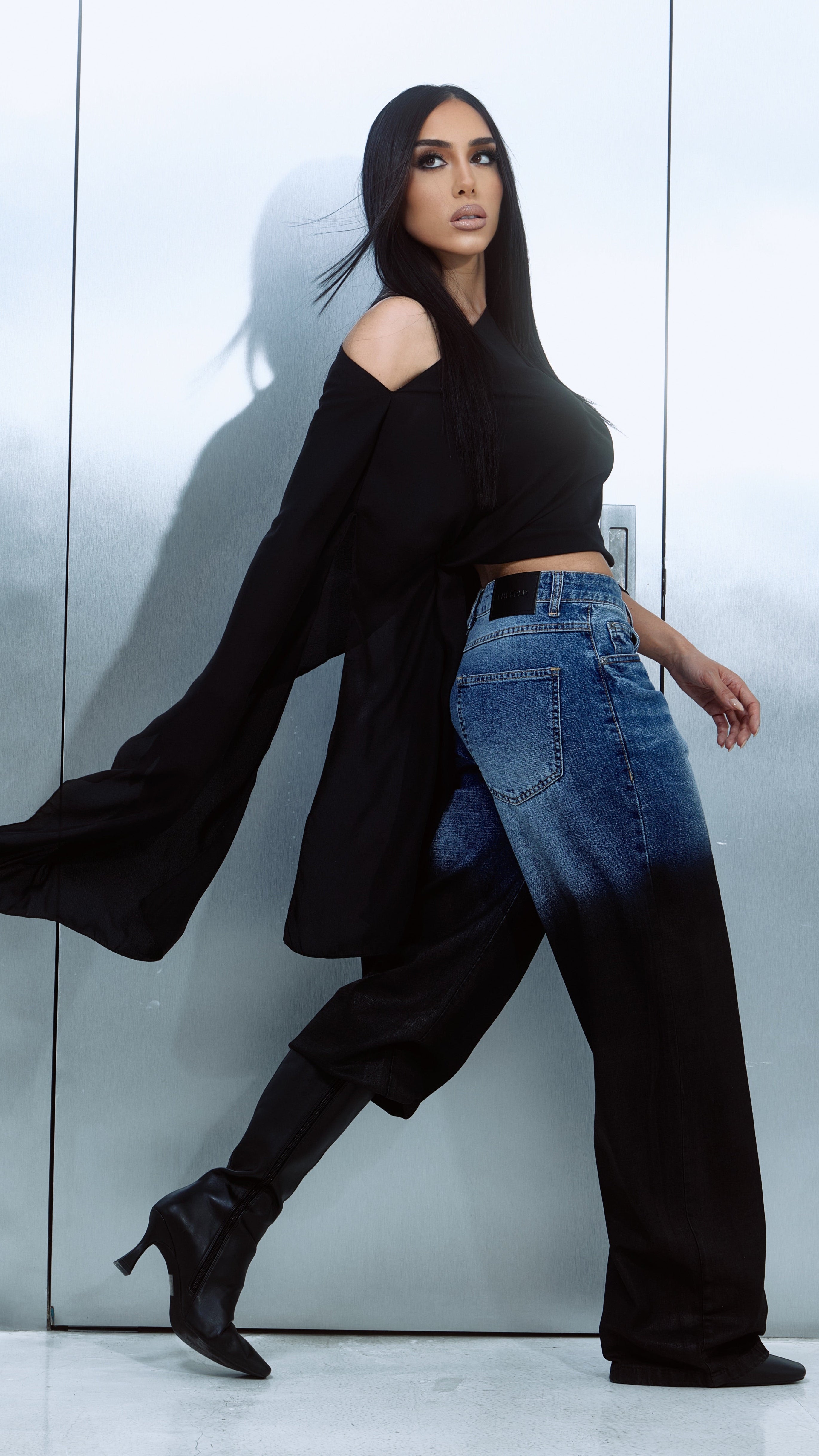 CALÇA JEANS OVERSIZED MIDNIGHT
