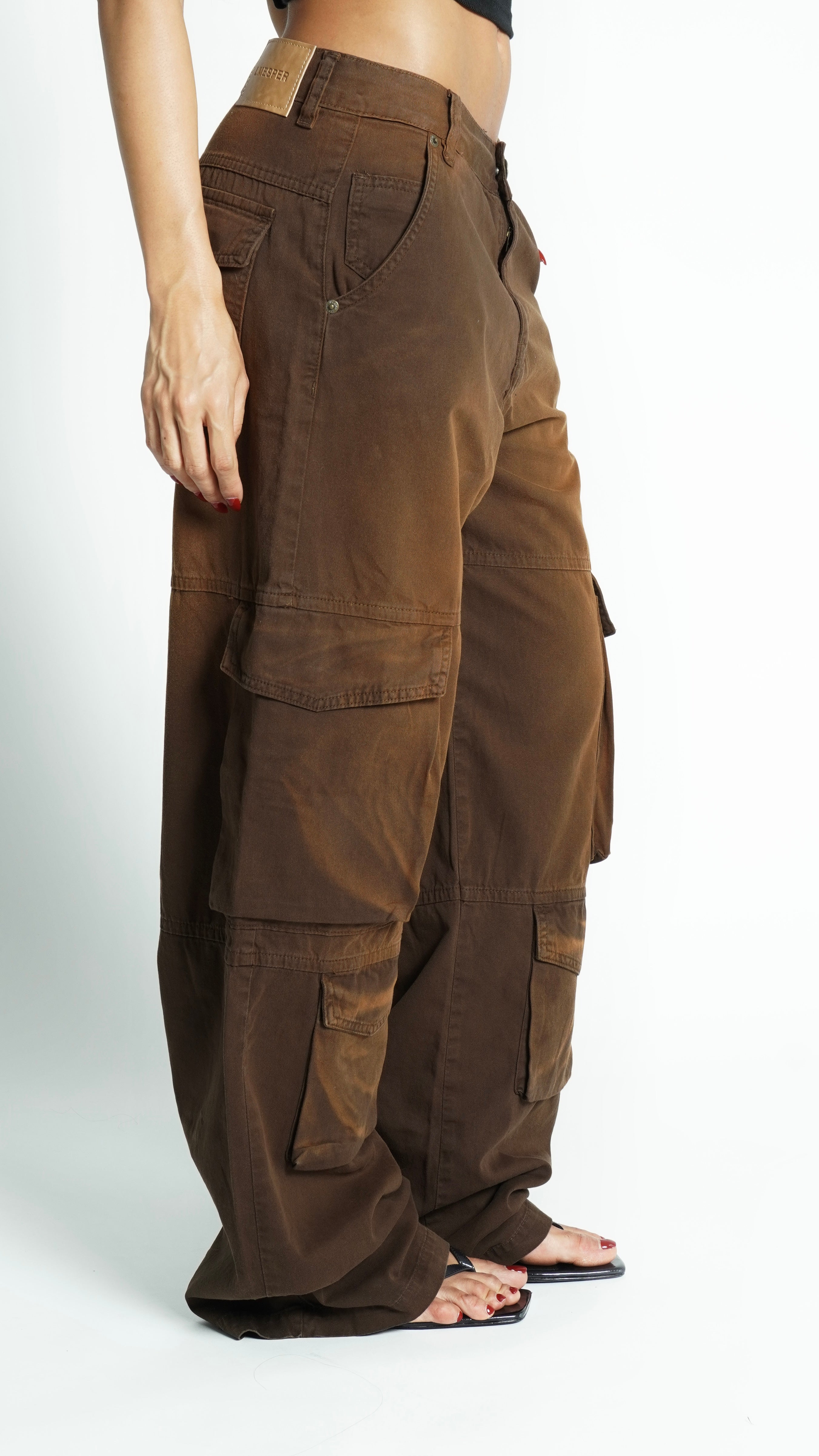 CALÇA SARJA CARGO WHISKY