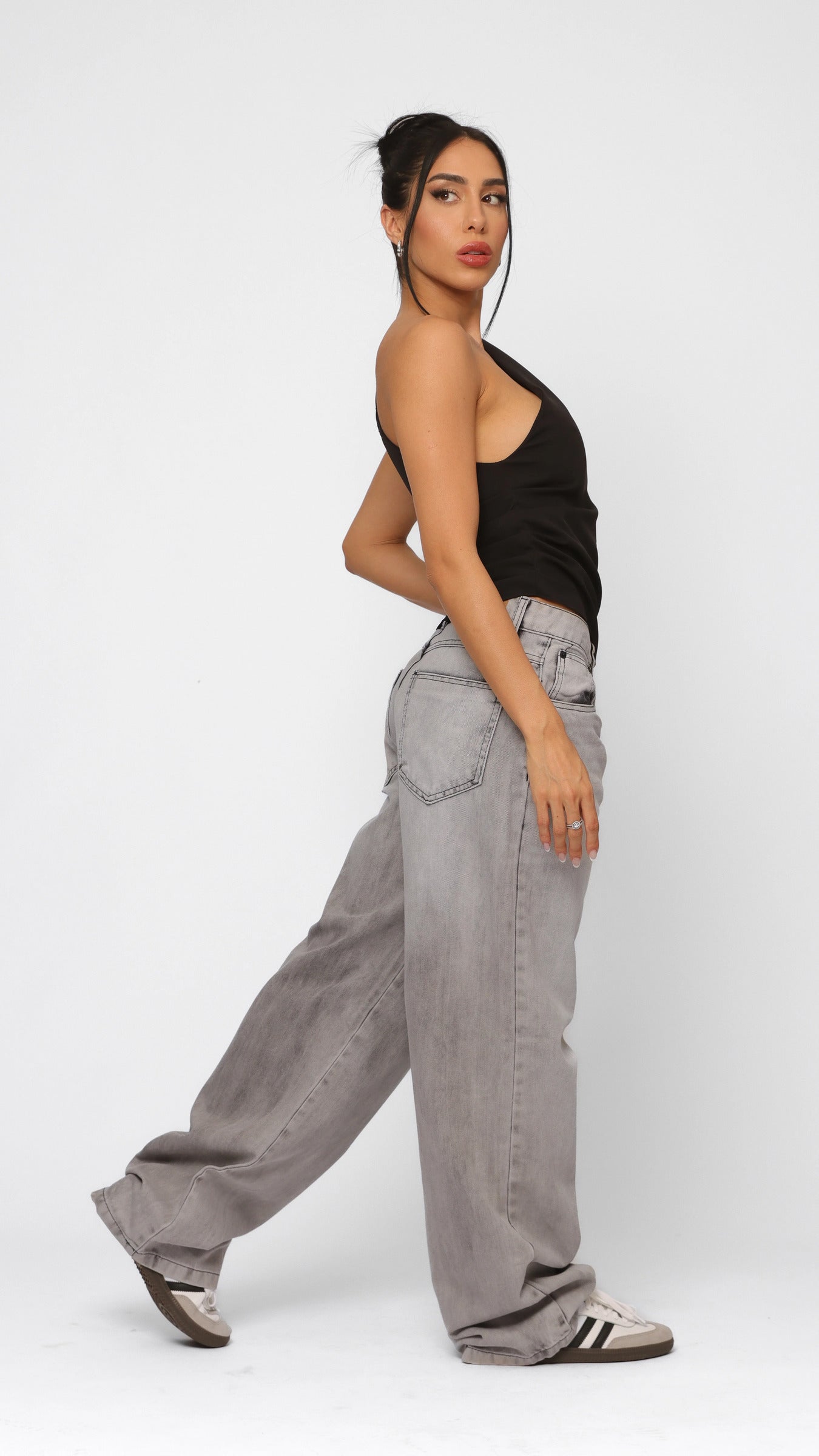 CALÇA JEANS OVERSIZED SILVER